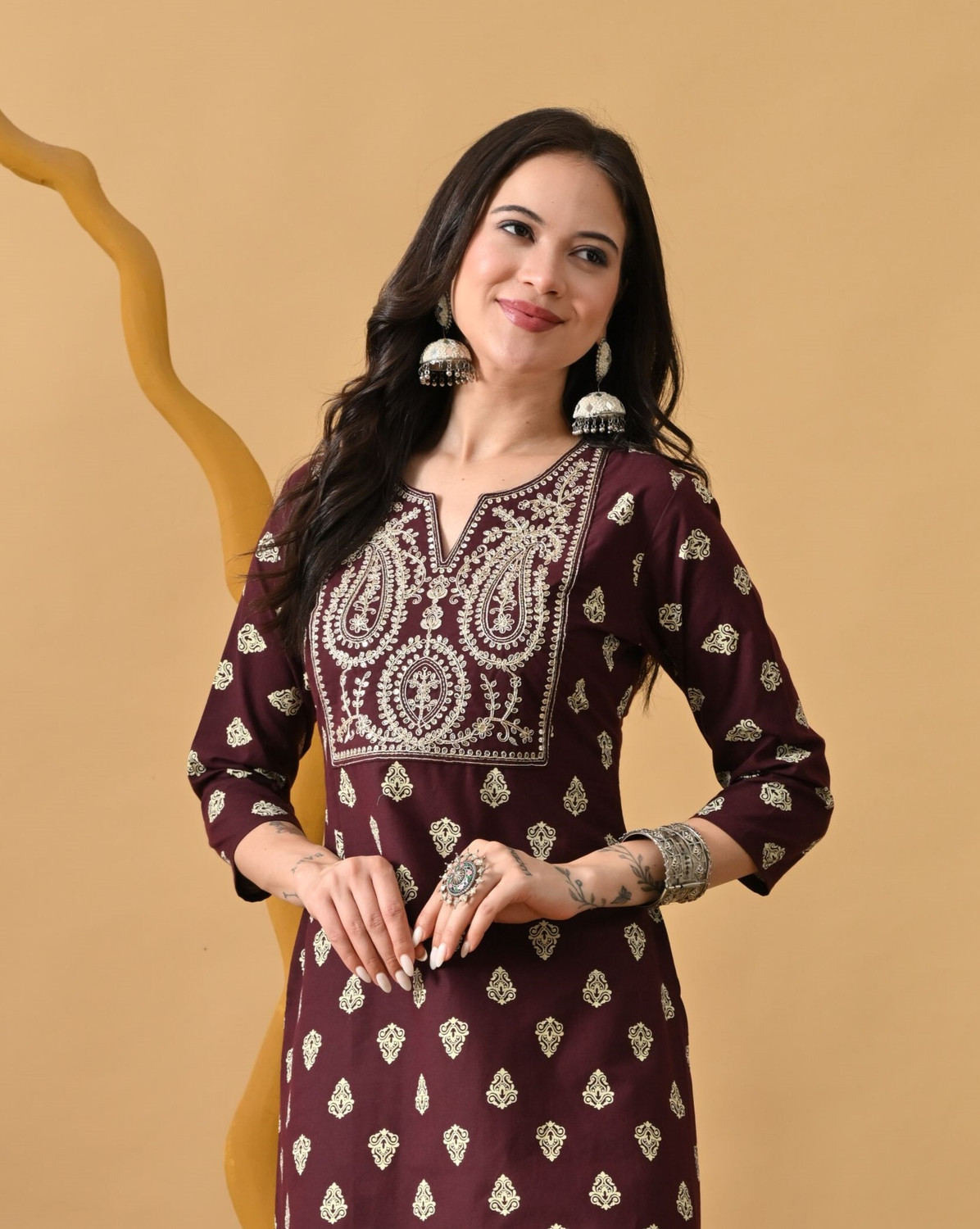 Image of PHYSIL Women Embroidered Straight Kurta