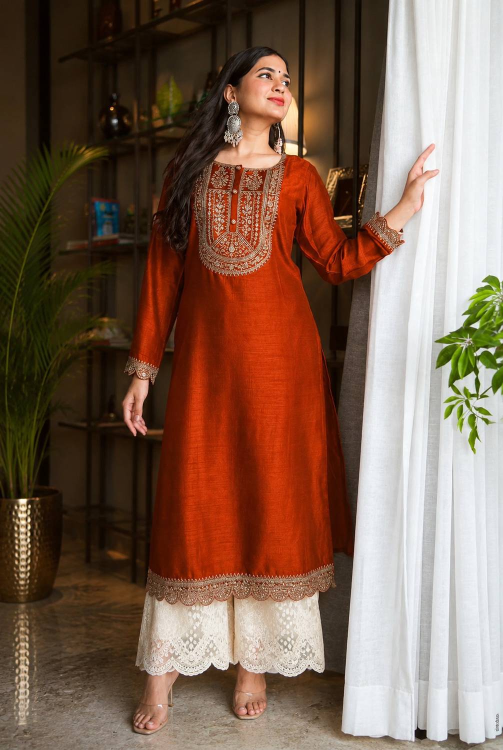 KurtiByHarshita Women Embroidered A-line Kurta