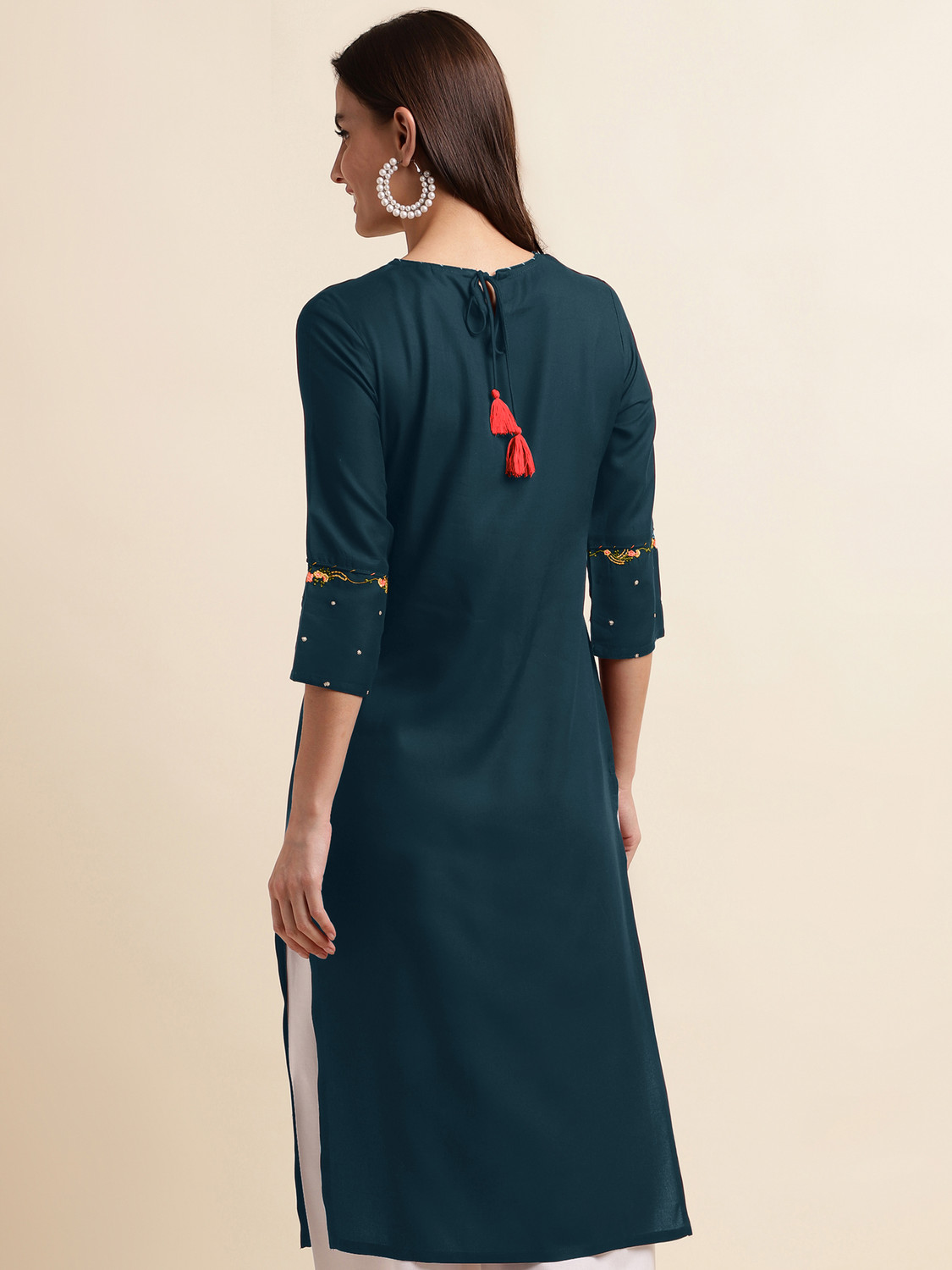 Image of MIRCHI FASHION Women Embroidered Straight Kurta