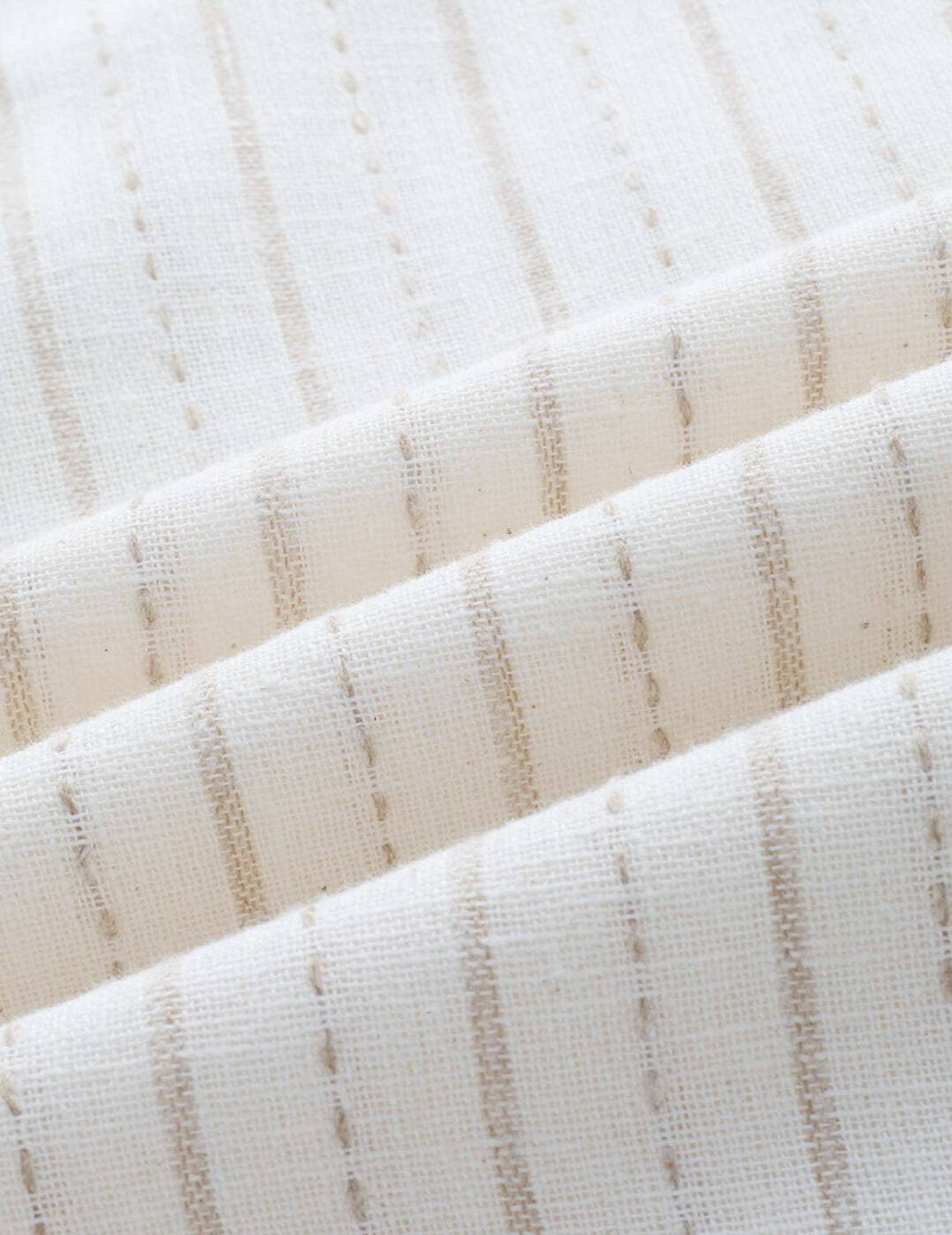 VASTRADO Men White Striped Straight Kurta - Image 3