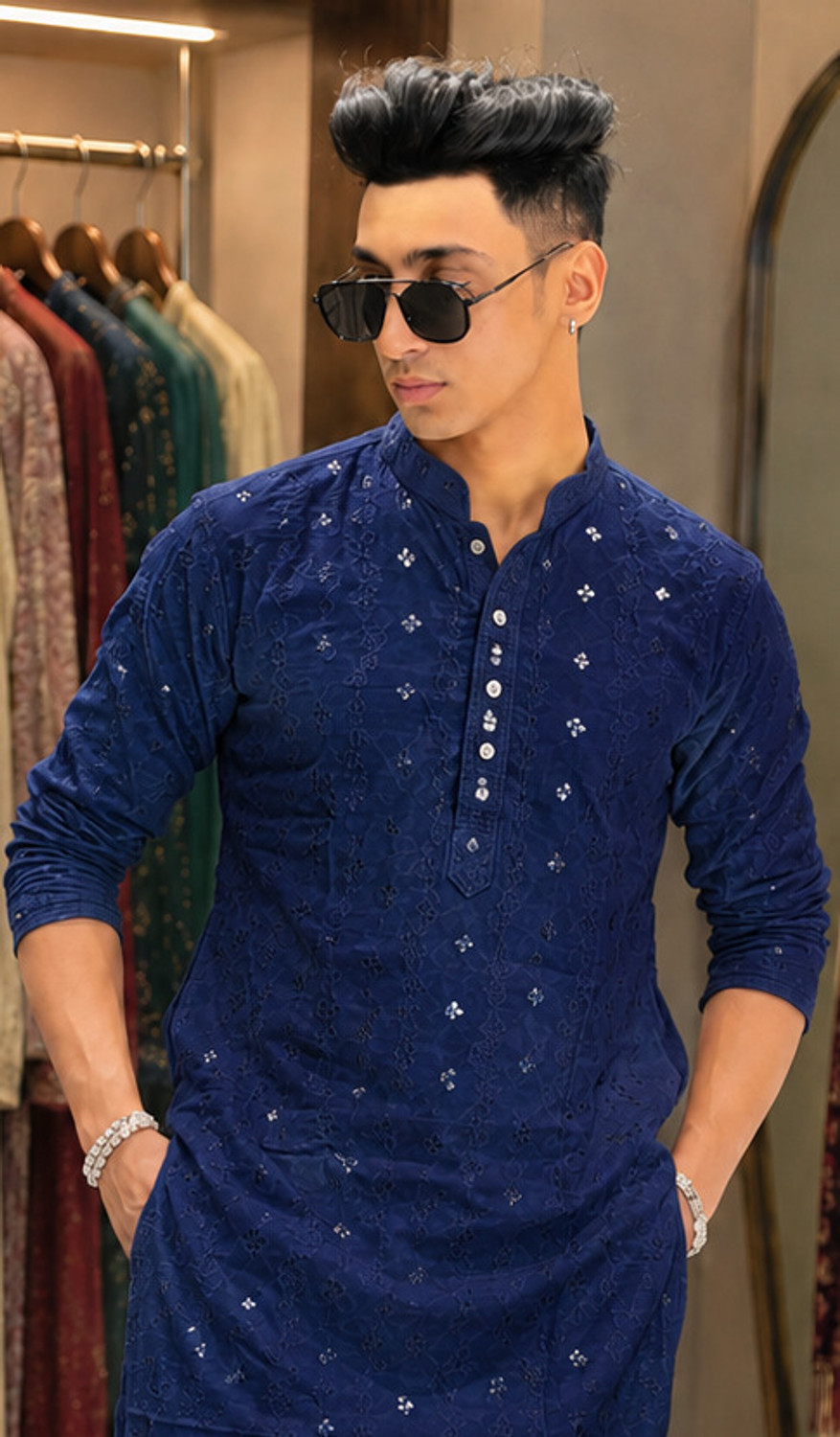 Image of PN fashion Men Embellished Straight Kurta