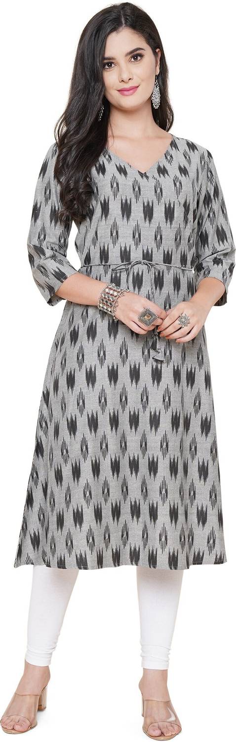 ANUSHIL Women Ikat A-line Kurta