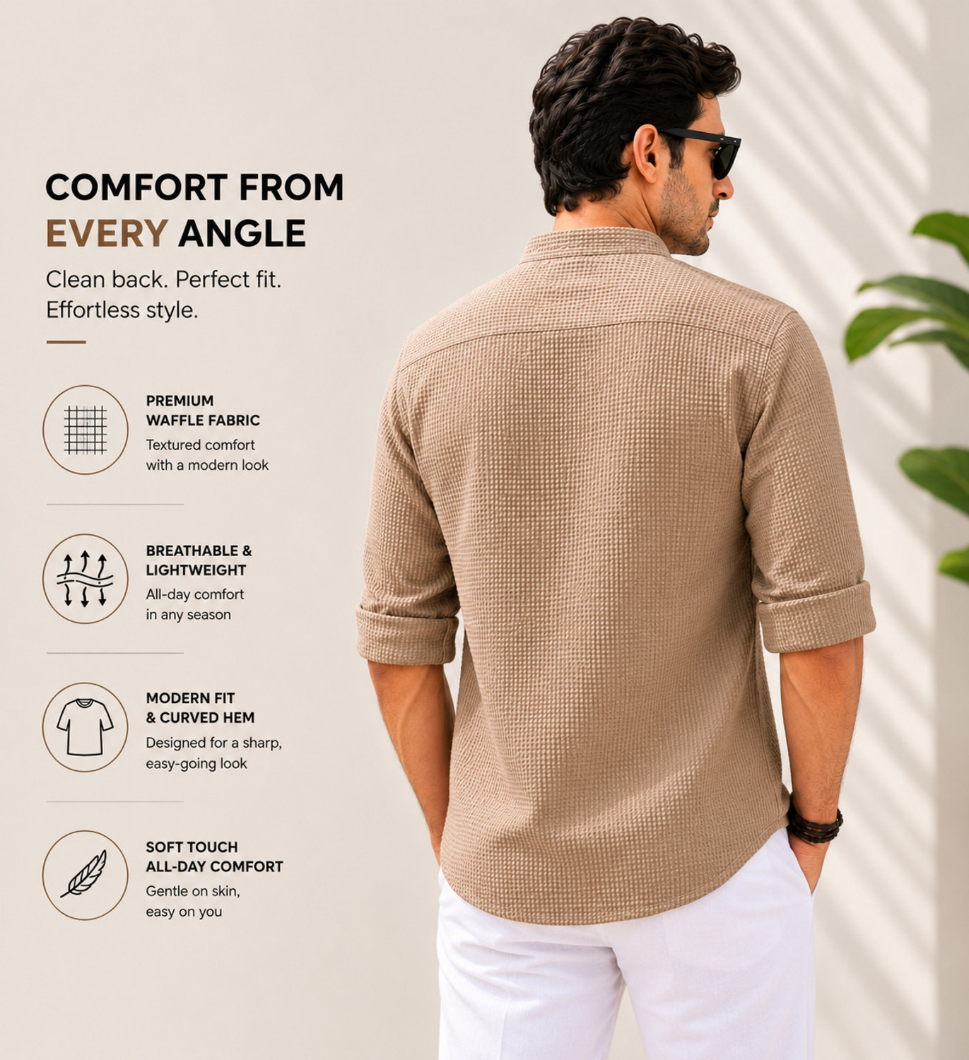 Image of HOODLER Men Self Design Straight Kurta