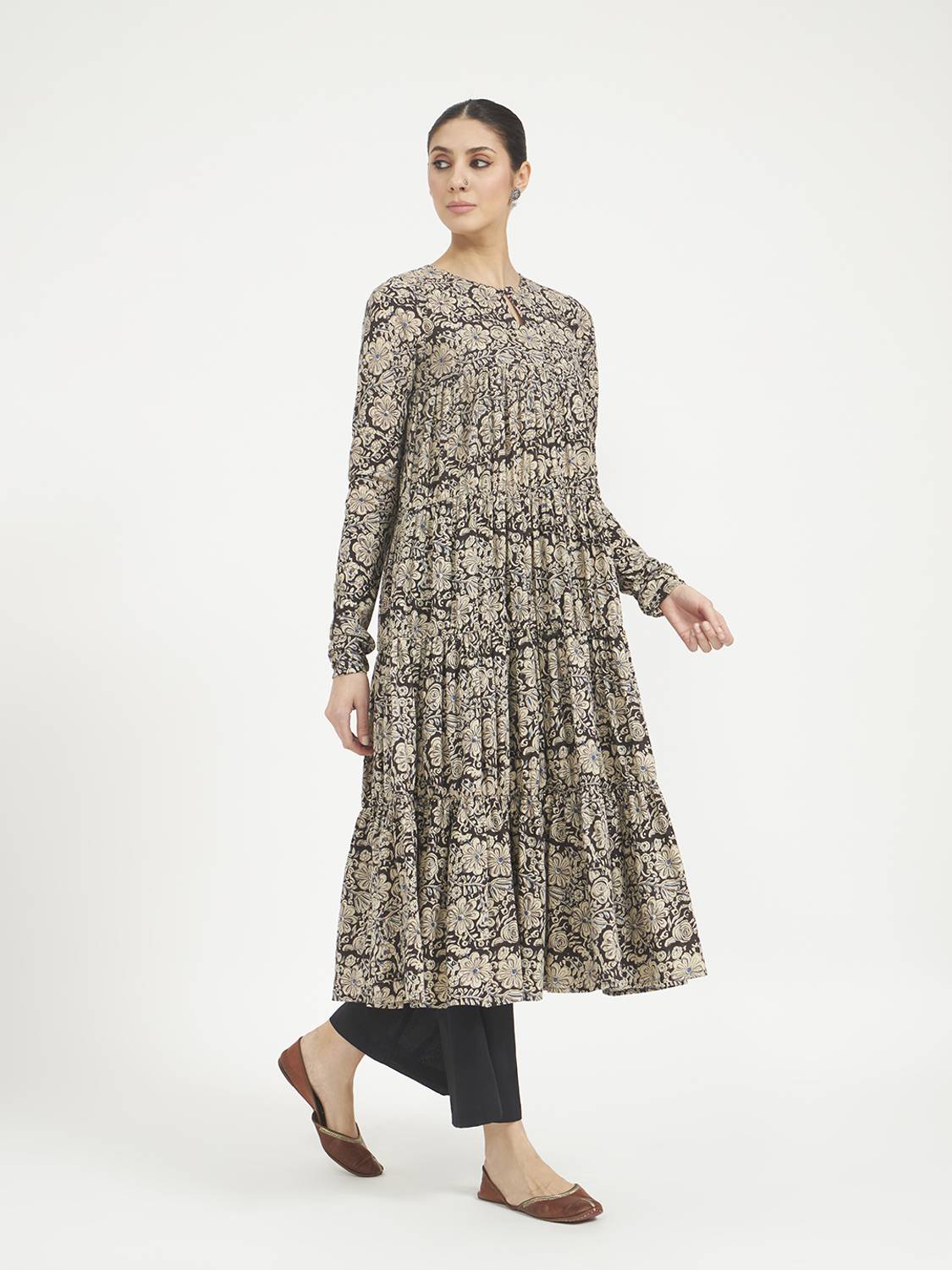 FIORRA Women Black Paisley Anarkali Kurta - Image 4
