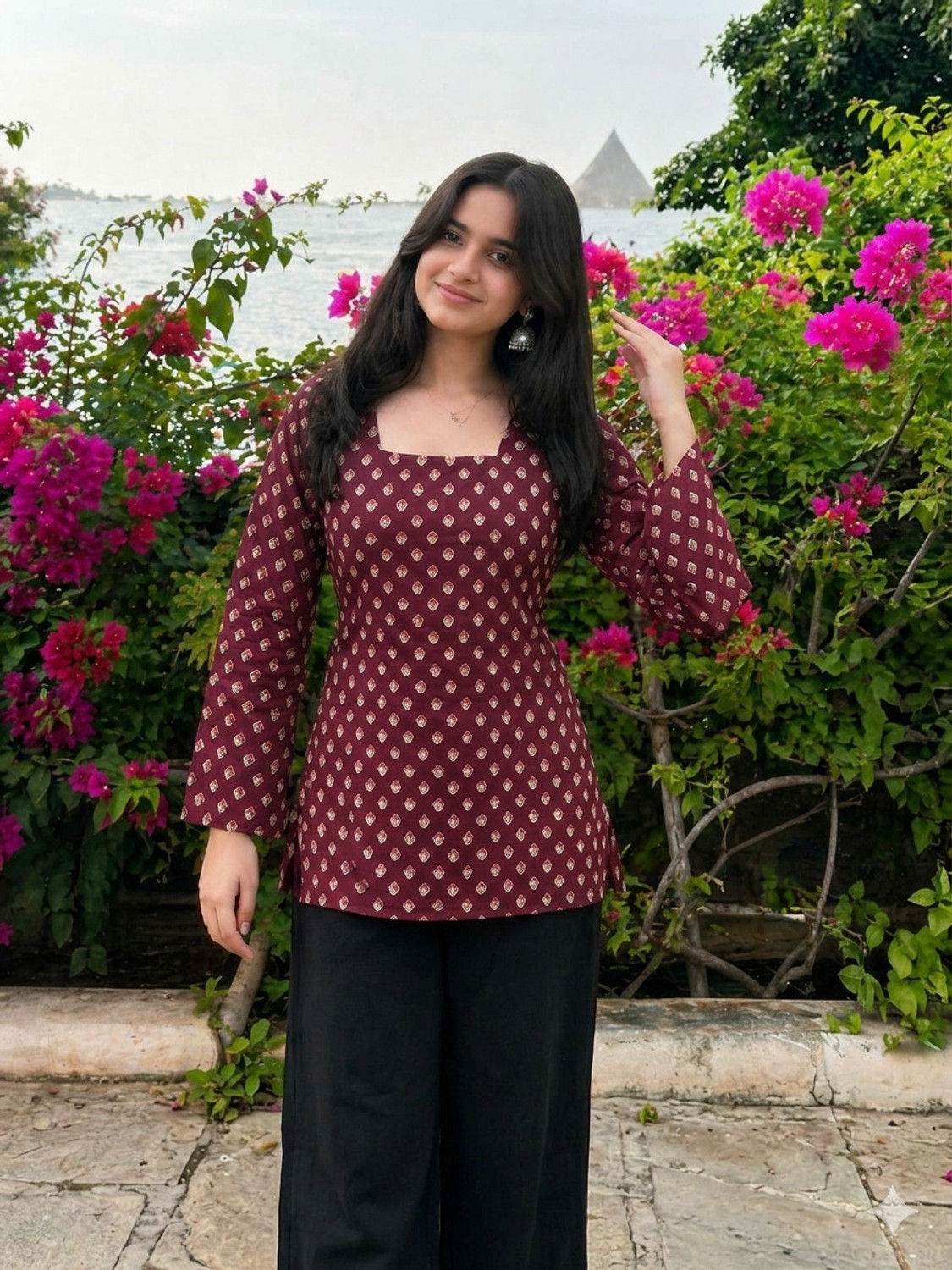 Image of SCAM JOD Women Printed Straight Kurta