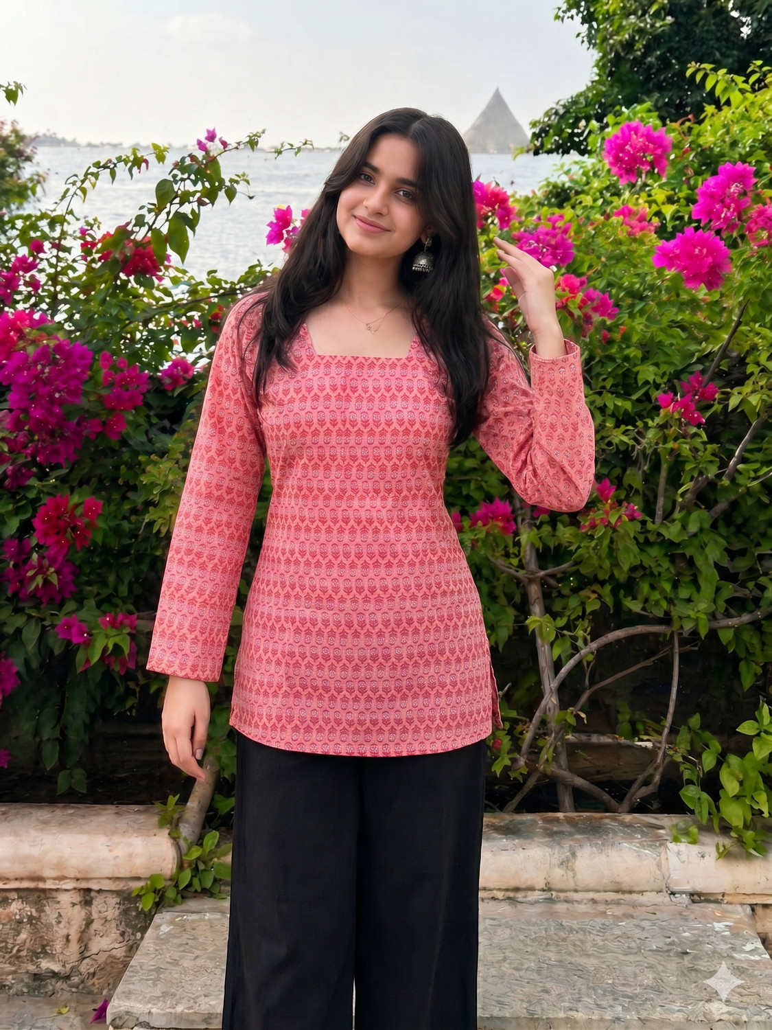 Image of SAADGEE BY KAMLA FABRICS Women Printed Straight Kurta