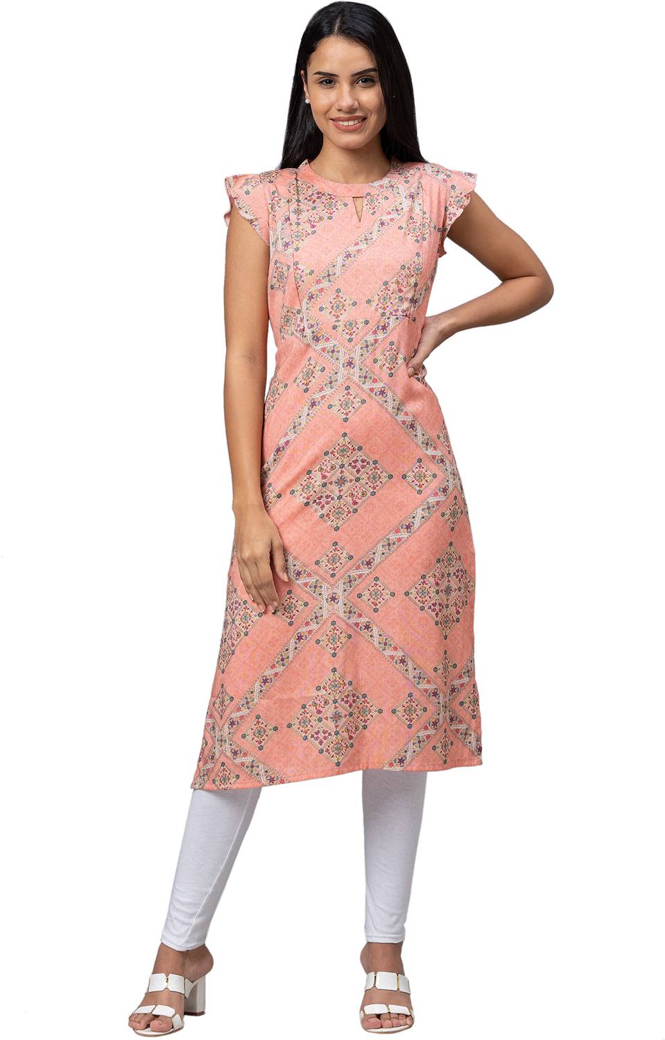 AV2 Women Printed Straight Kurta