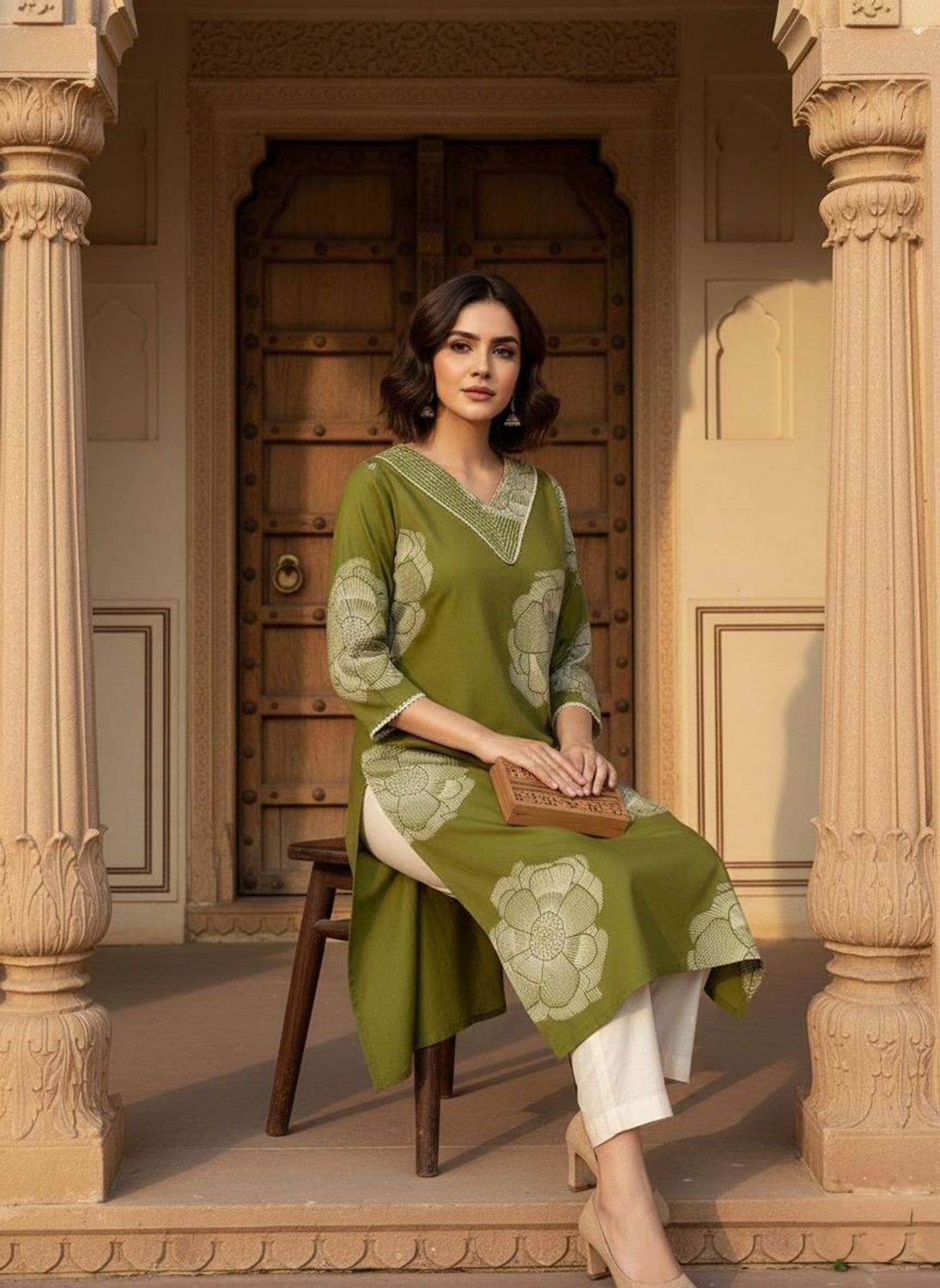 Image of Sa Rasa Women Printed Straight Kurta