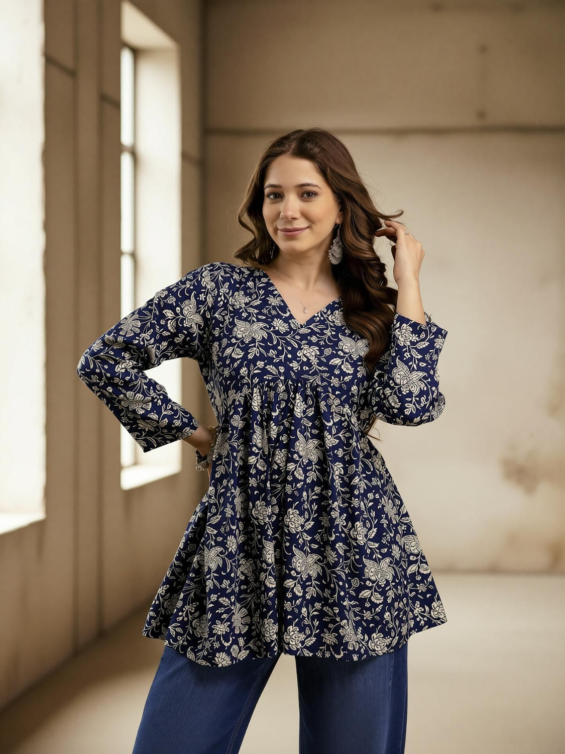 Image of Mialo fashion Women Printed Flared Kurta