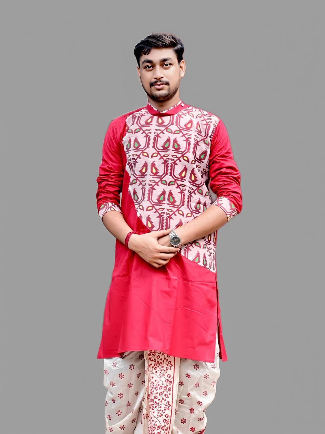 Sumit online Men Self Design Straight Kurta