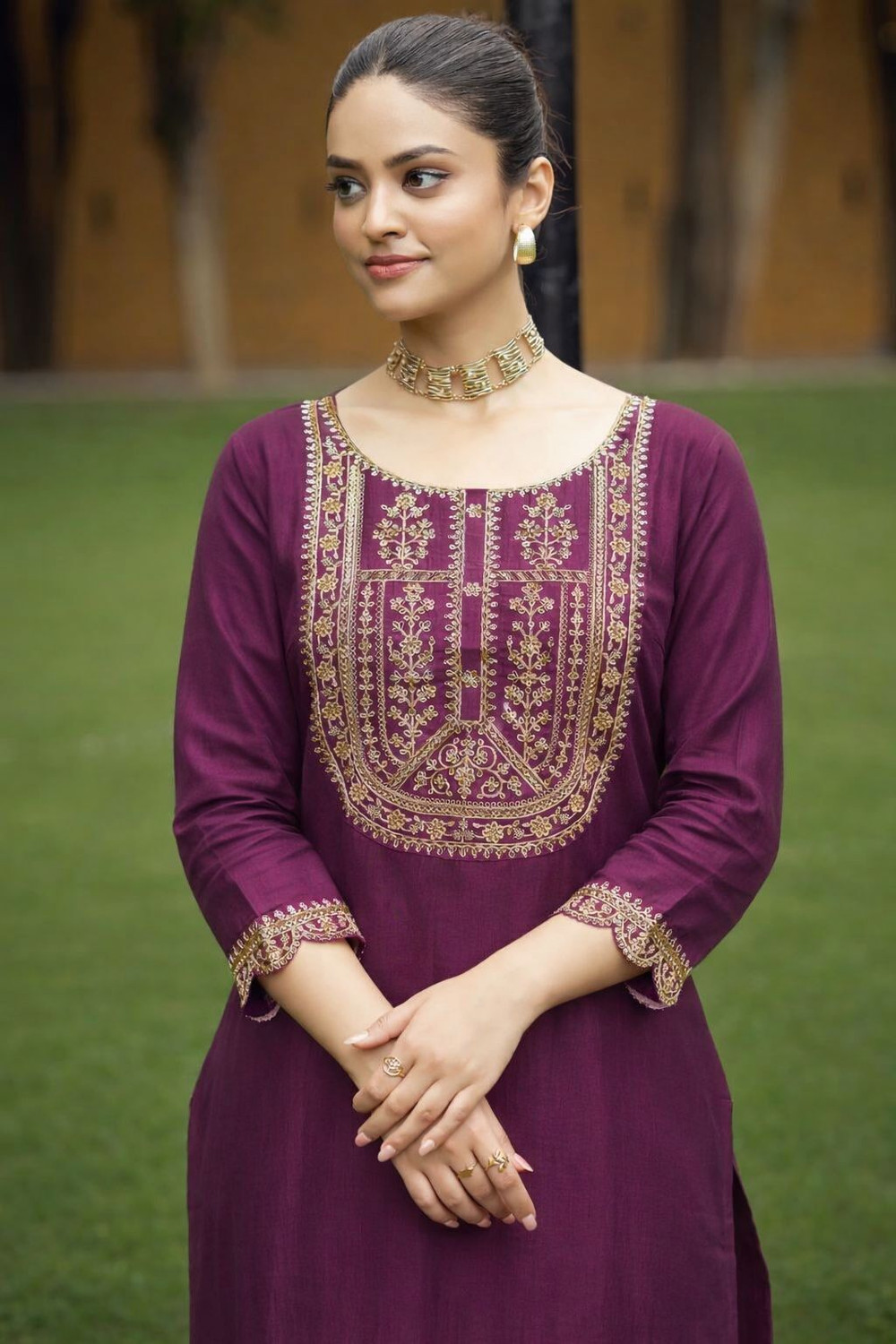 Image of KurtiByHarshita Women Embroidered A-line Kurta
