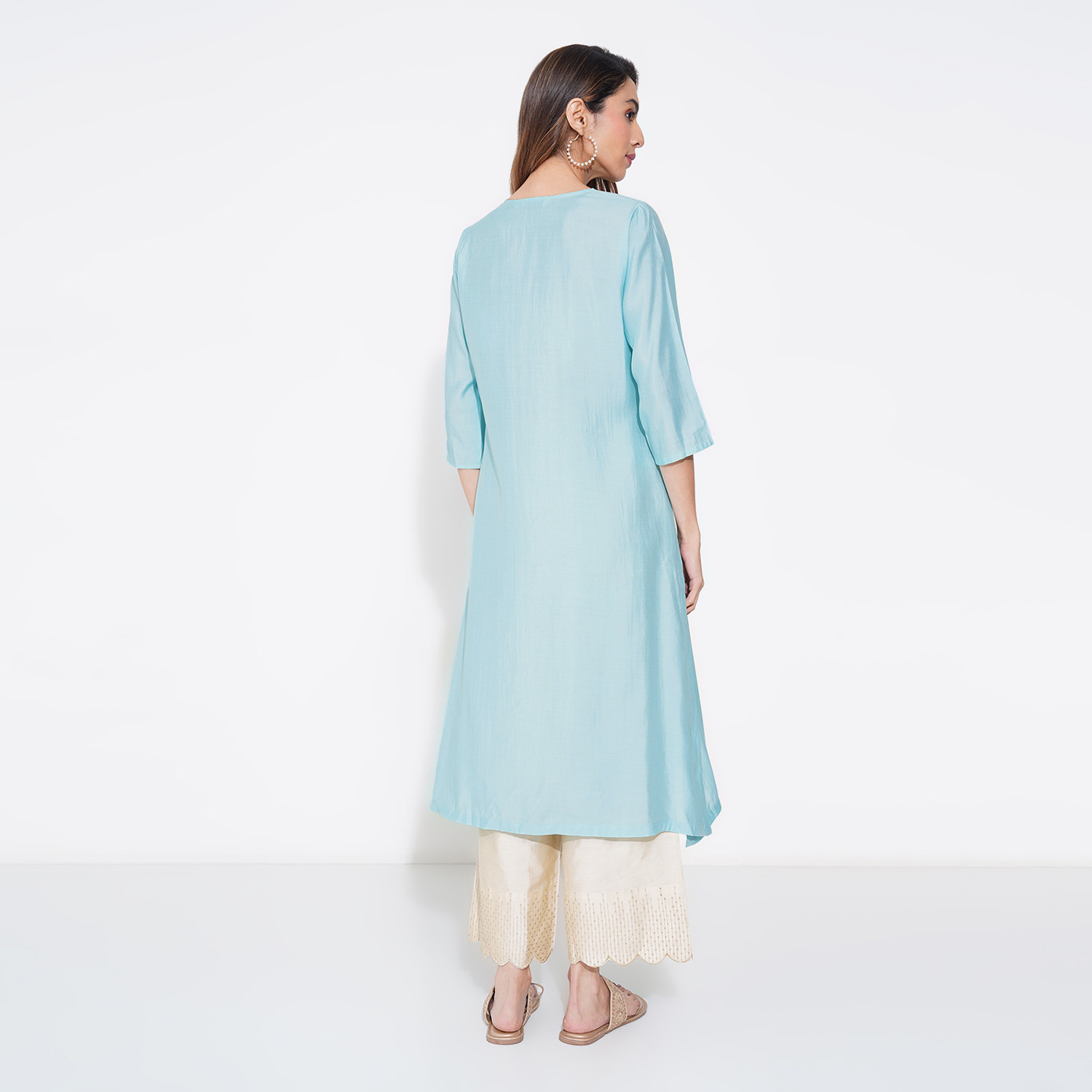 Image of Rangmanch by Pantaloons Women Embroidered A-line Kurta