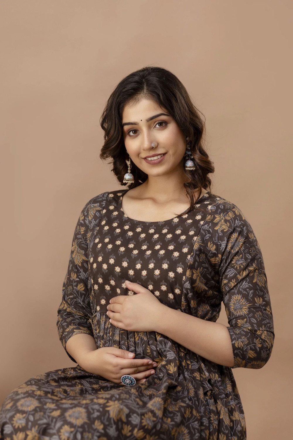 Image of Tulsiram Women Printed Anarkali Kurta