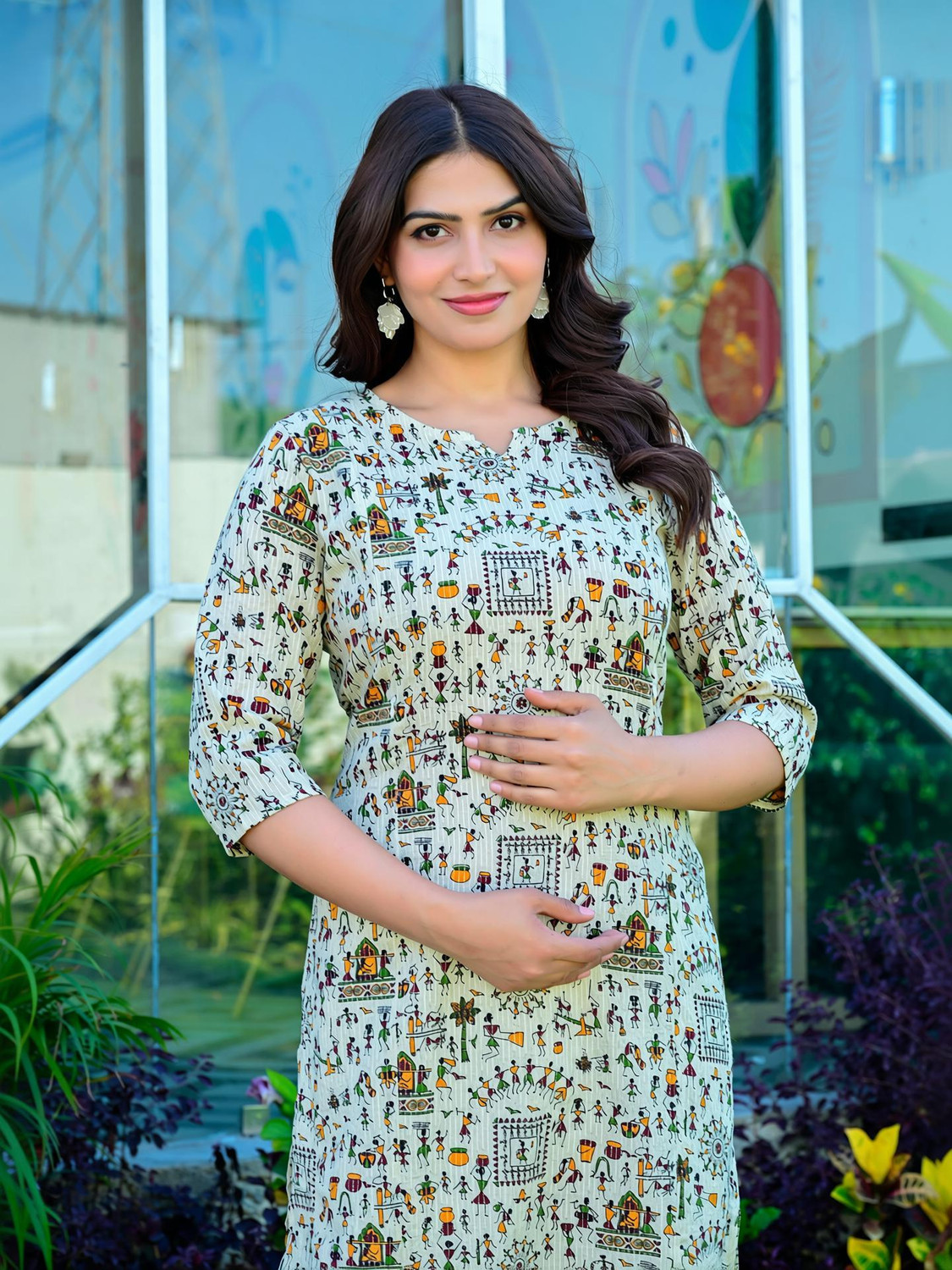 Tigion Women Printed Straight Kurta