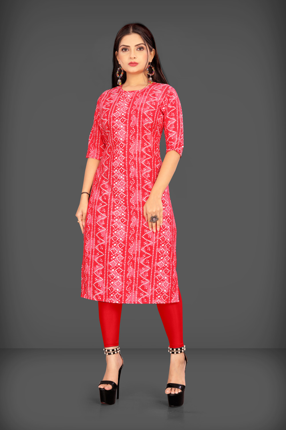Image of Tashvi Creation Women Printed Straight Kurta