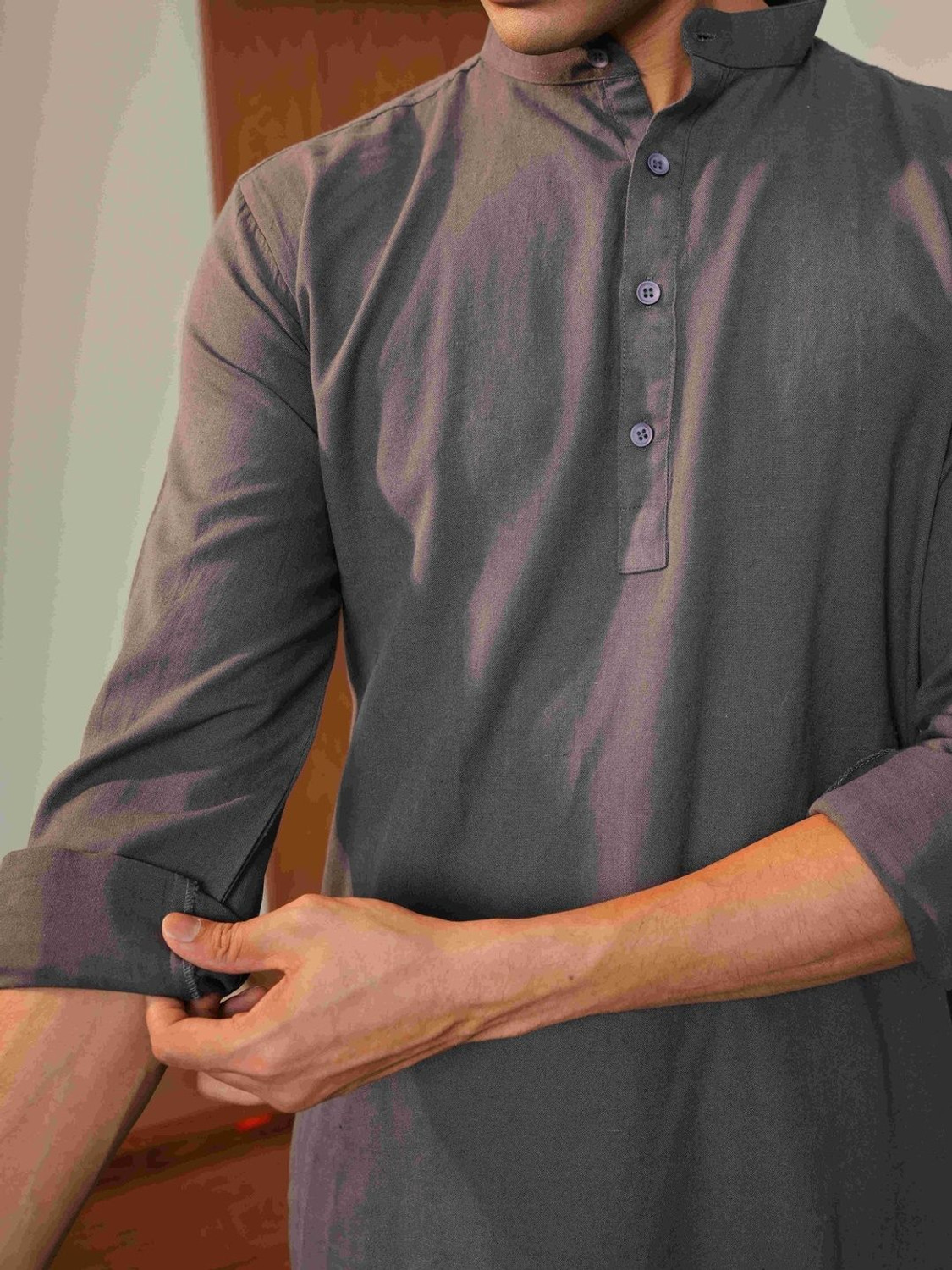 Image of ANOUK Men Solid Straight Kurta