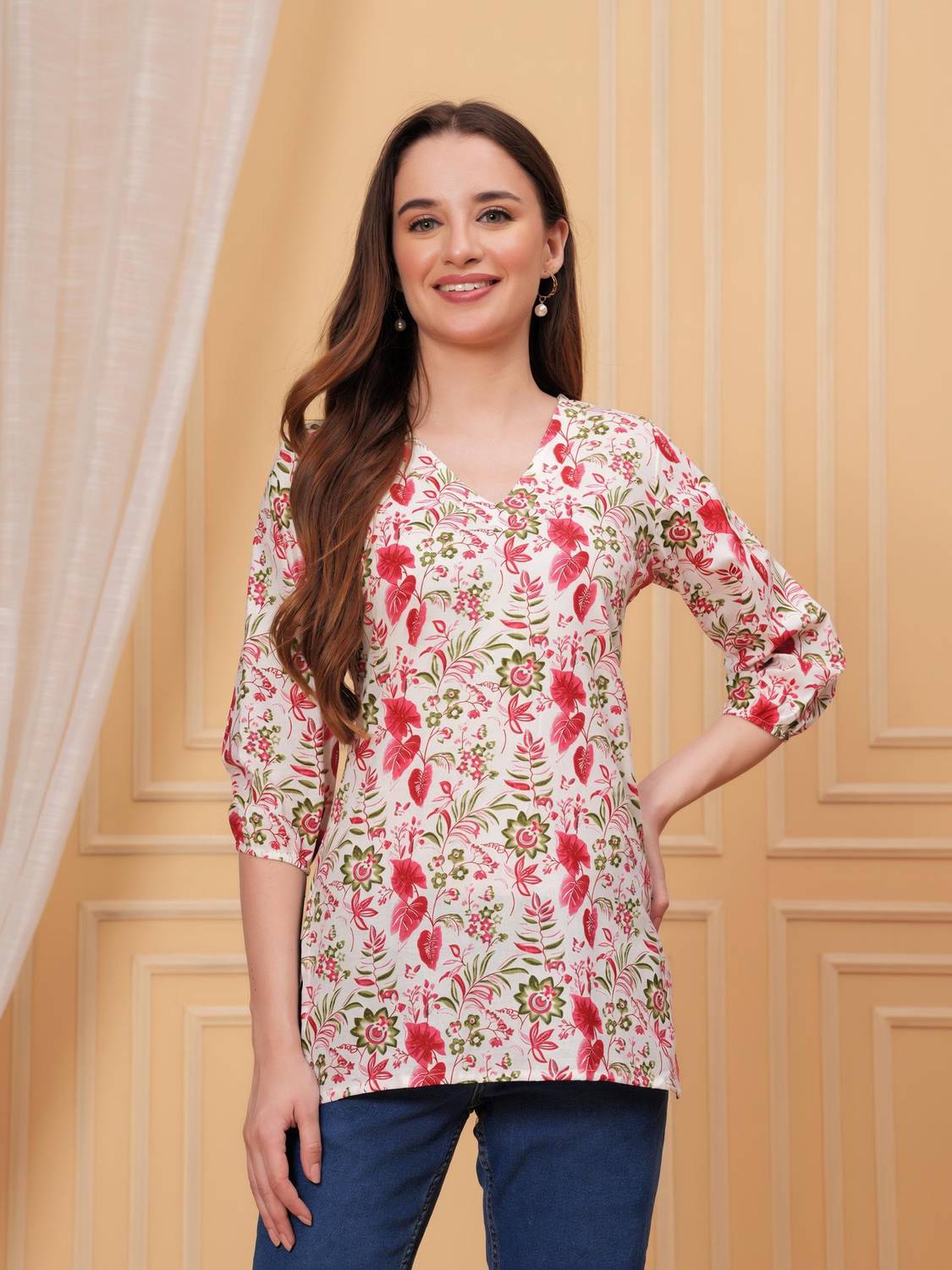 AGOKA Women Block Print Straight Kurta
