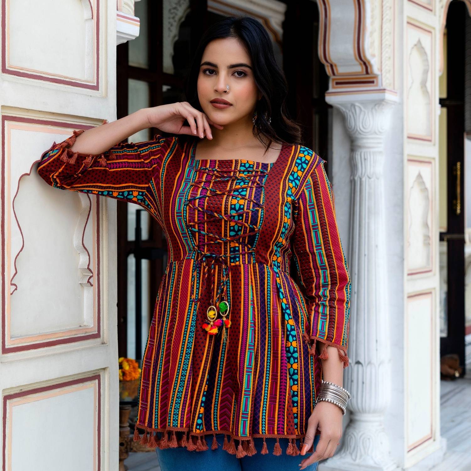 ANNU PARIDHAN Women Floral Print Straight Kurta