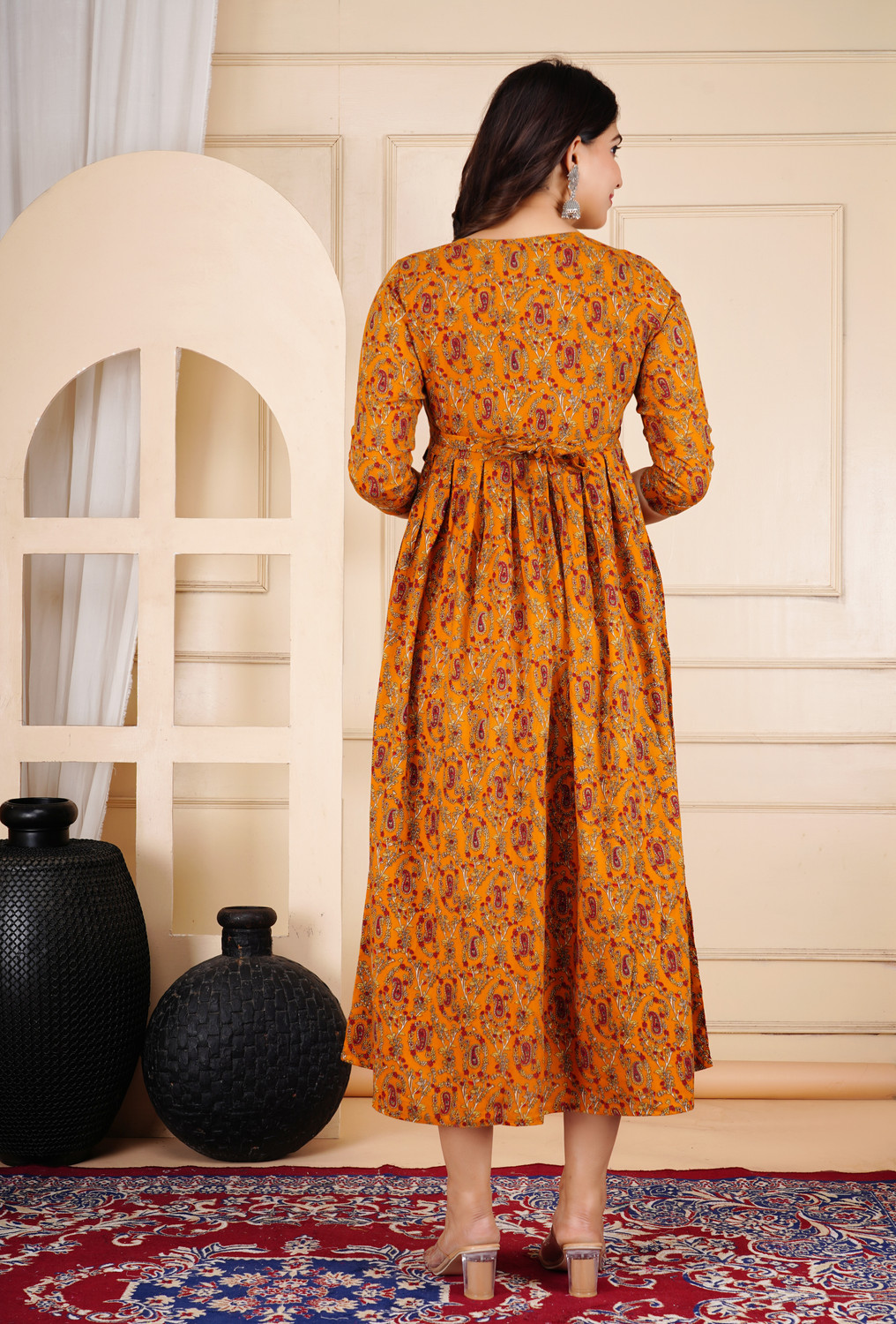 Image of PIROKI Women Printed Anarkali Kurta