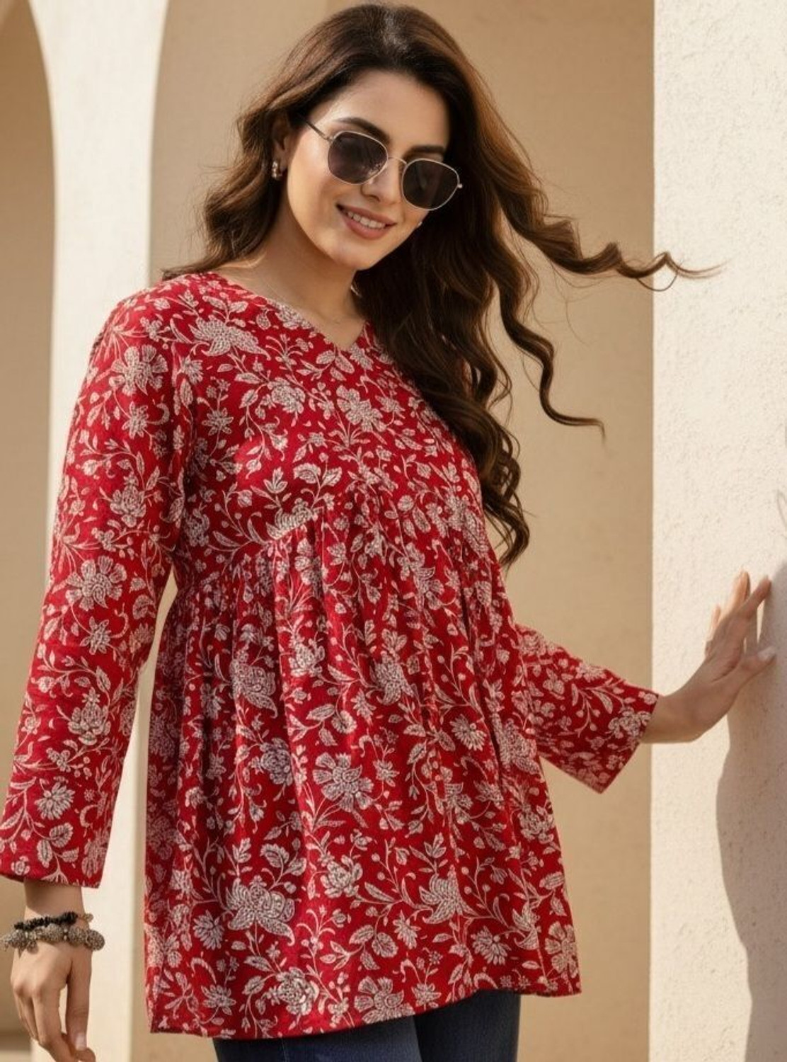 Image of Mialo fashion Women Printed Flared Kurta