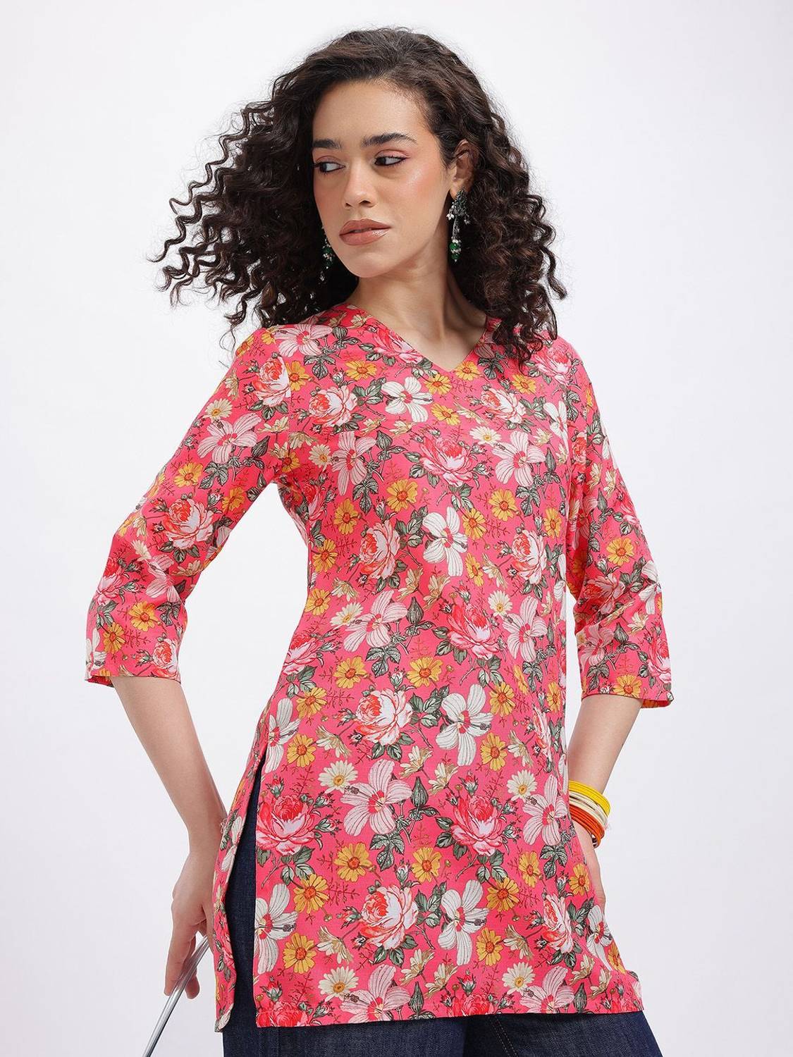Anouk Rustic Women Floral Print Straight Kurta