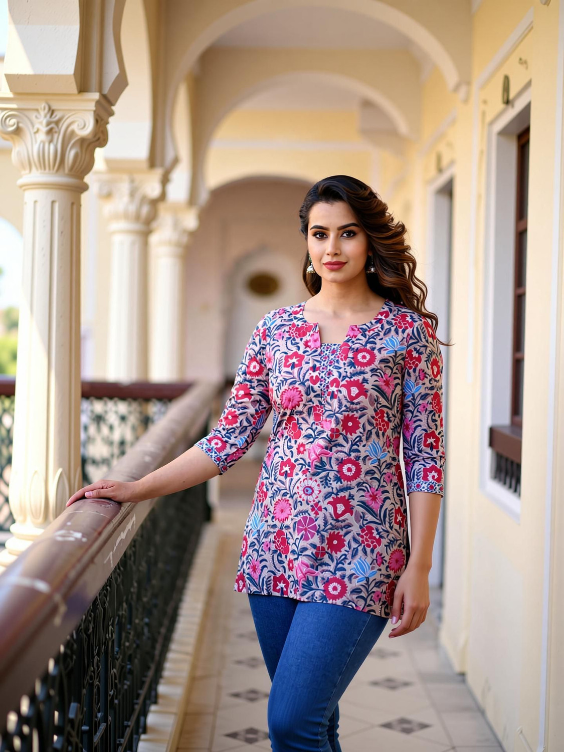 Image of Kairab Women Printed Flared Kurta