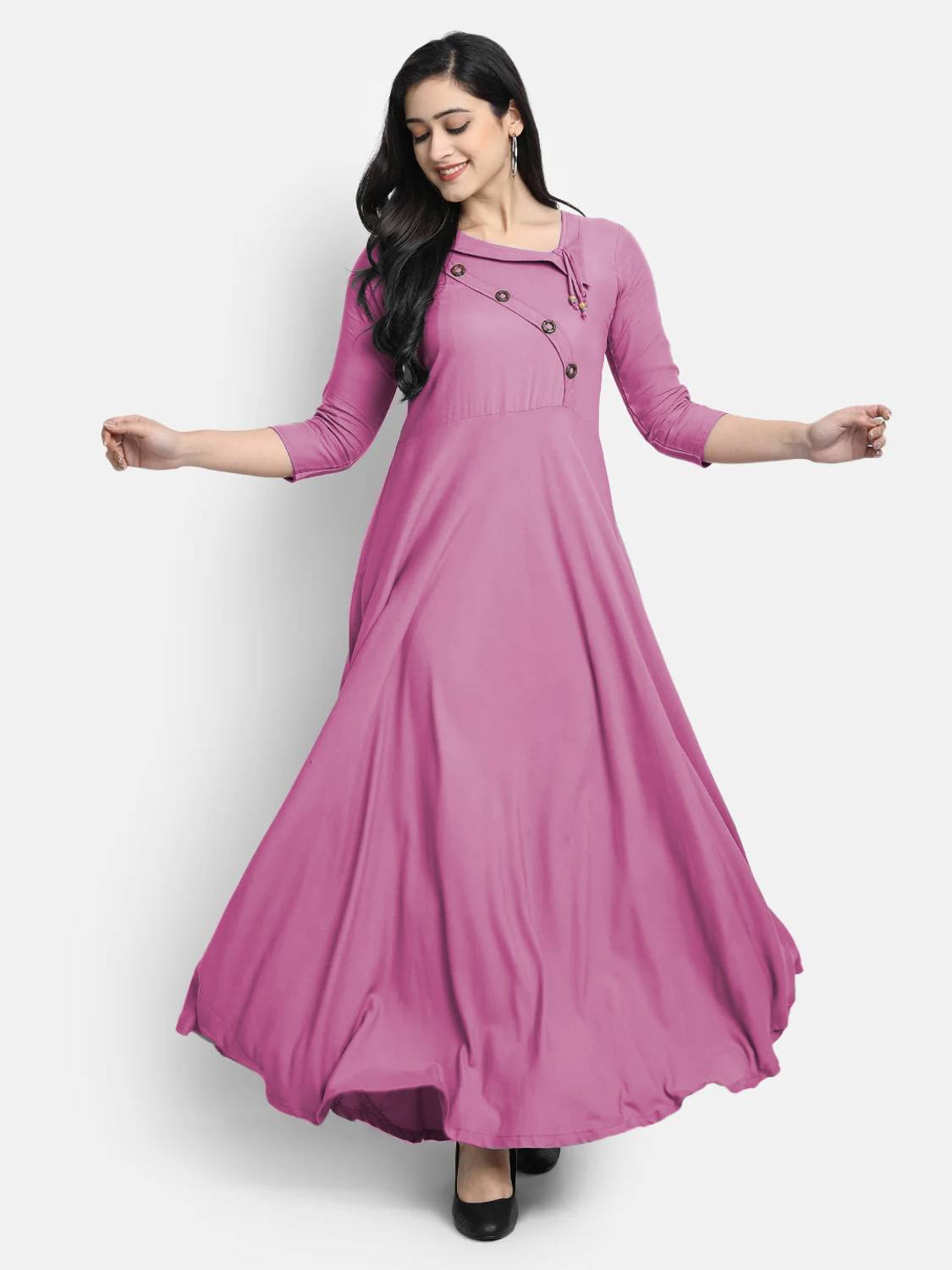 looknchoice Women Solid Anarkali Kurta - Image 1