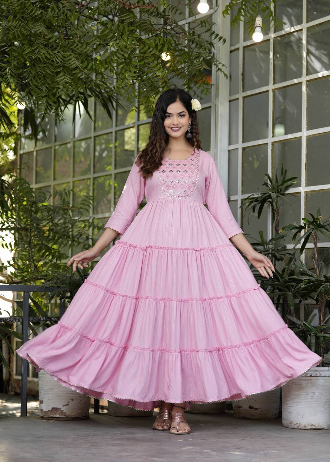 Raindrop Women Embroidered Anarkali Kurta