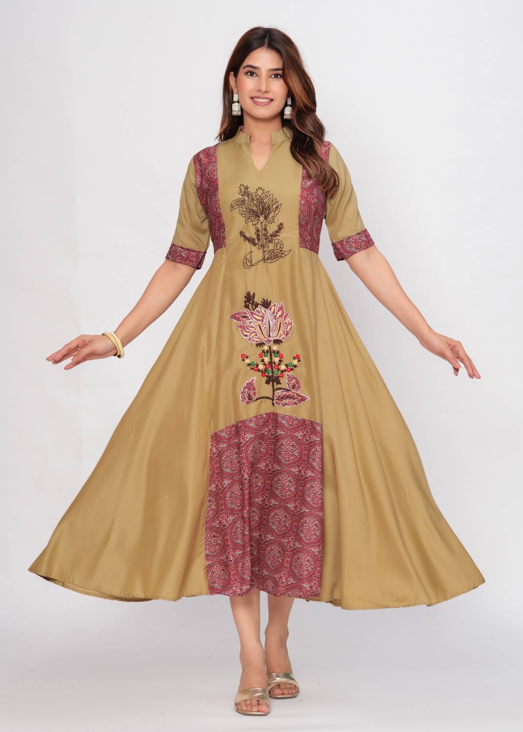 AD4U Women Printed Gown Kurta