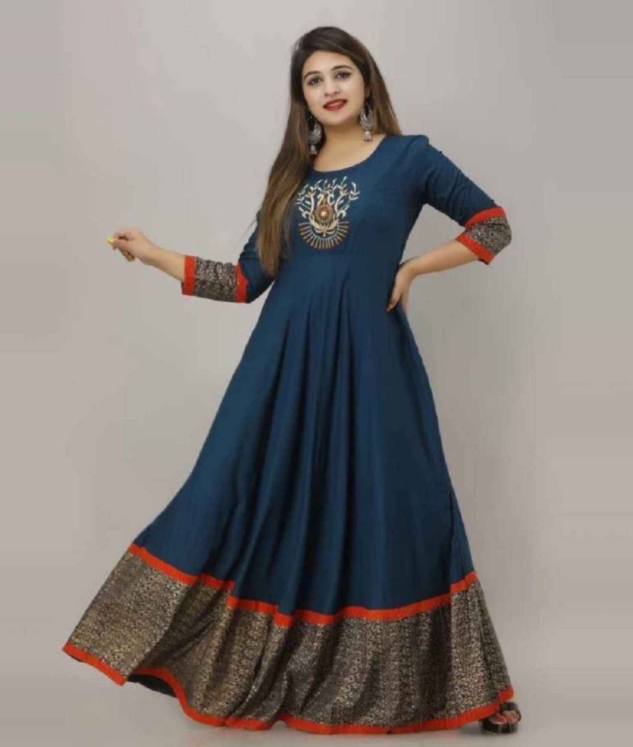 Pihu Woman Fashion Women Embroidered Anarkali Kurta