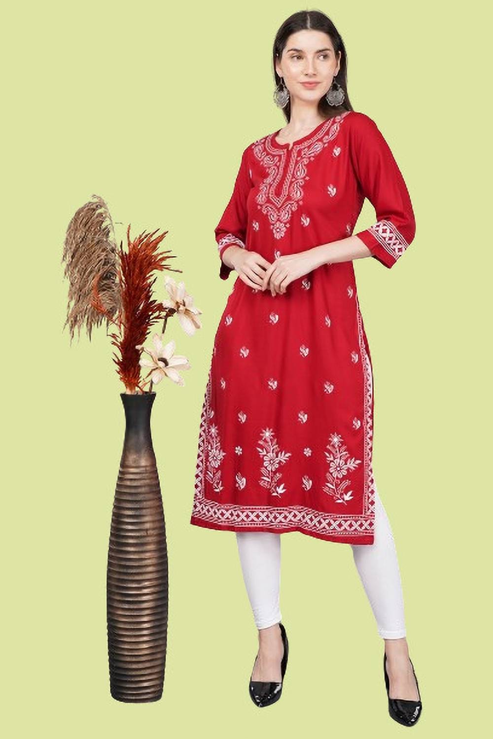 AQIFA Women Printed Straight Kurta