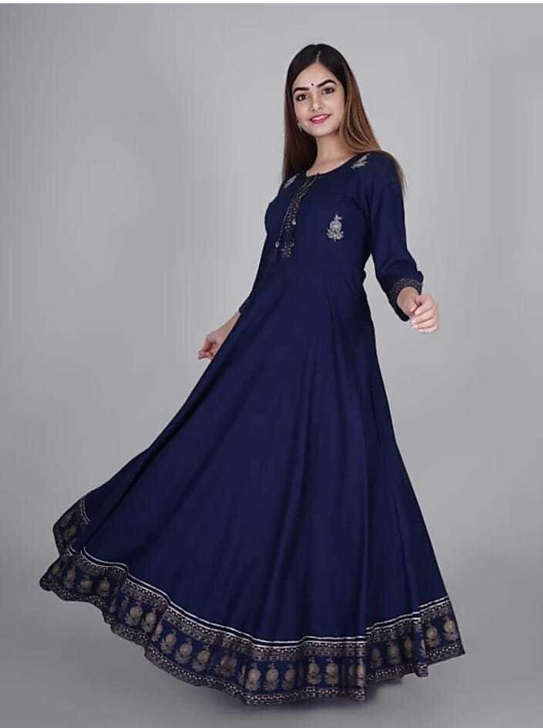 Image of Rishika traders Women Embroidered Anarkali Kurta