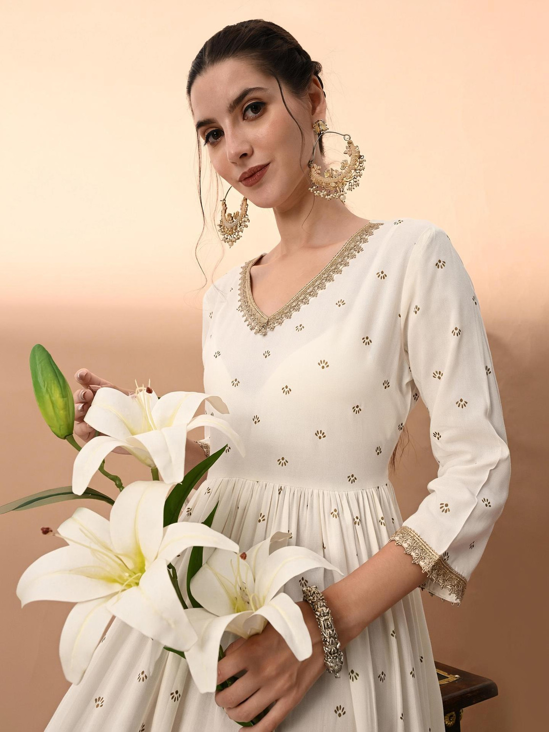 Image of vidhani Women Printed Anarkali Kurta