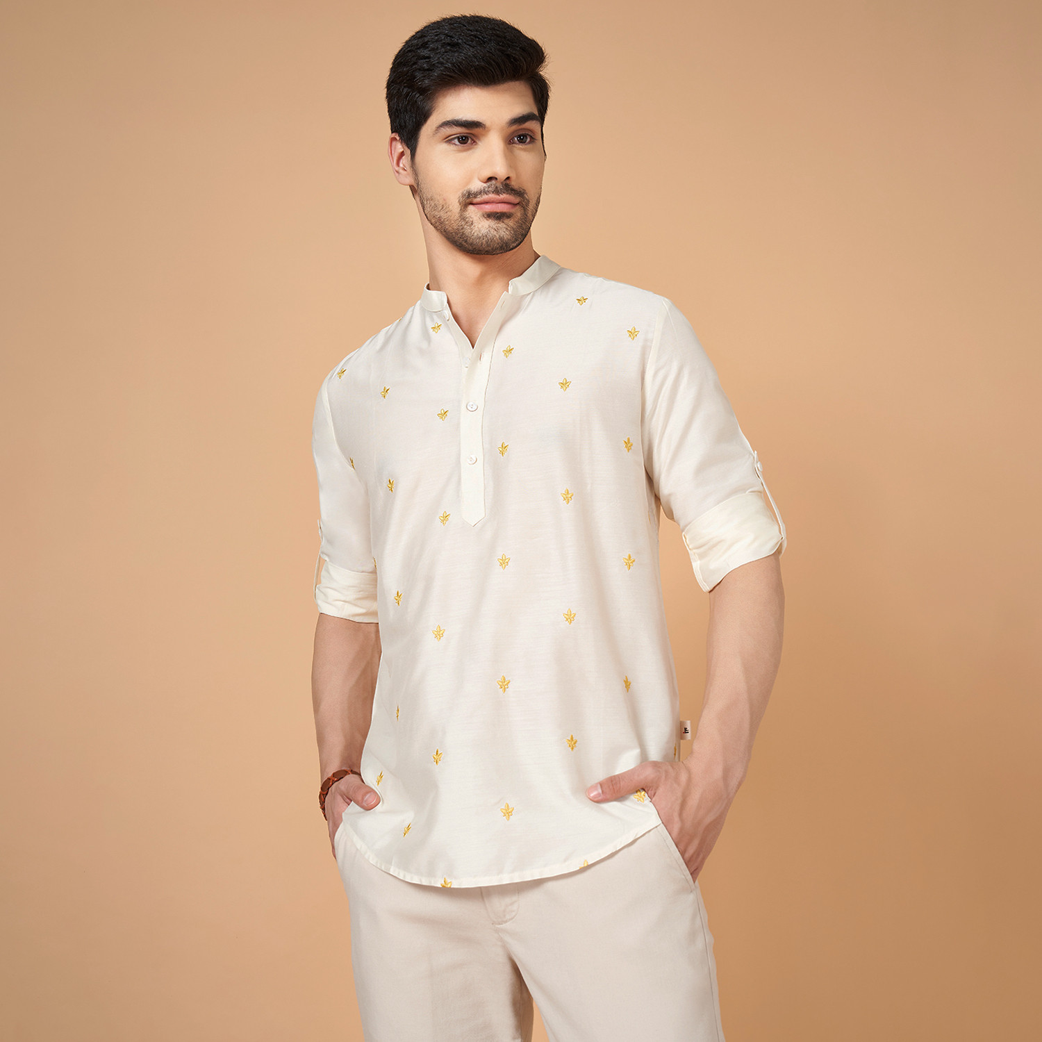 Image of Indus Route by Pantaloons Men Printed Straight Kurta