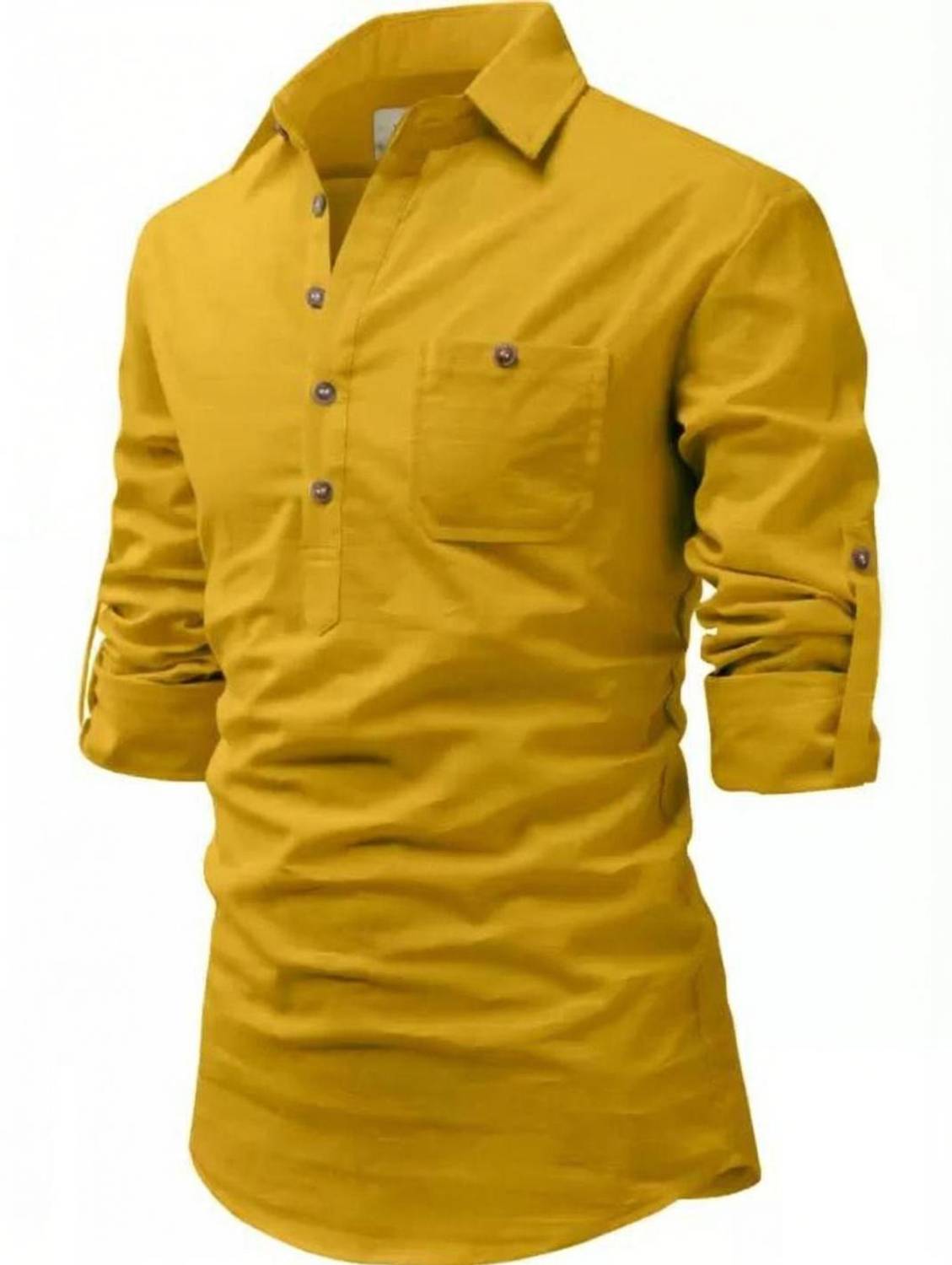 Life Roads Men Solid Straight Kurta