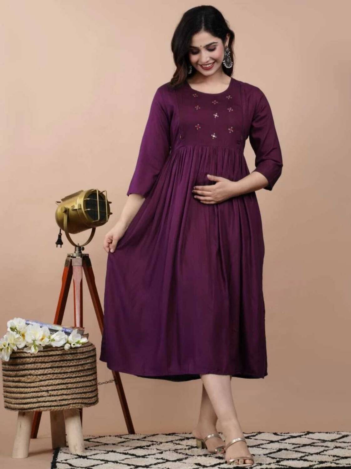 BNT Women Embroidered A-line Kurta