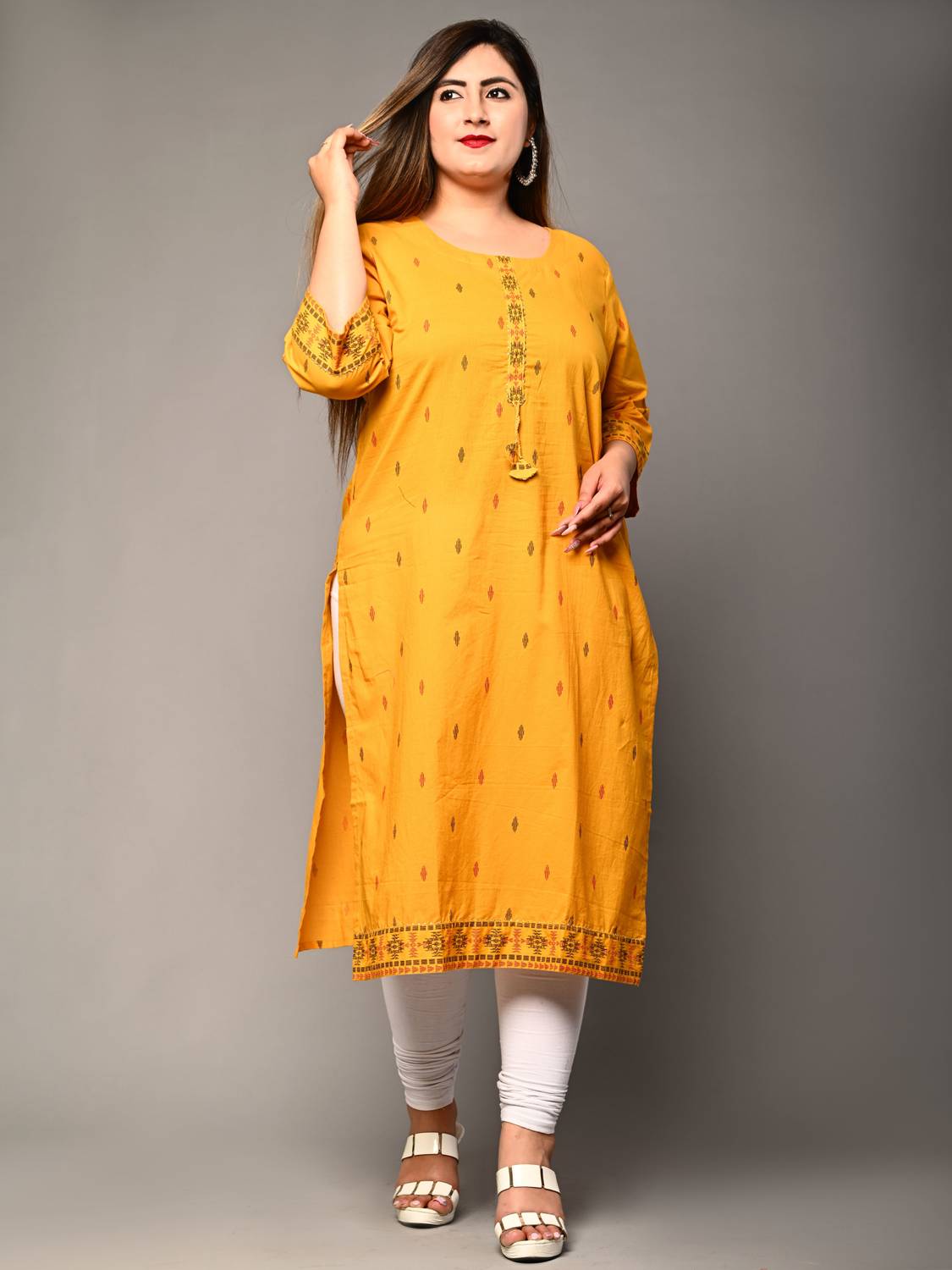 Swasti Women Printed Pure Cotton Straight Kurta (Multicolor)