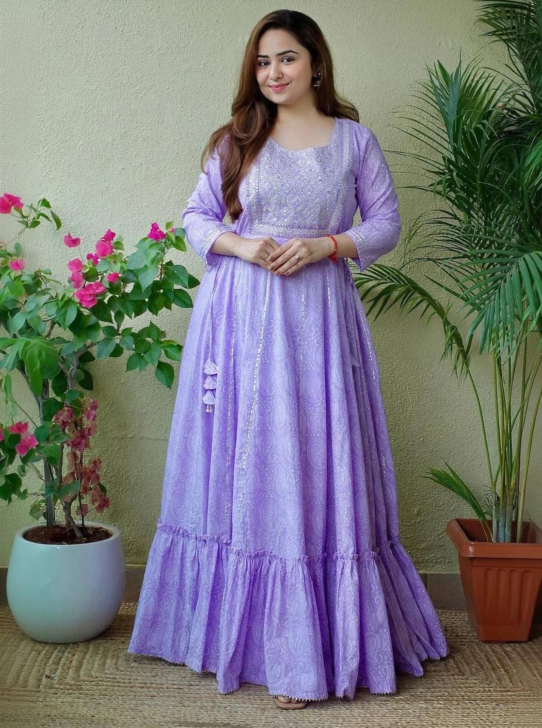 Fox Cover Women Printed, Embellished Anarkali Kurta