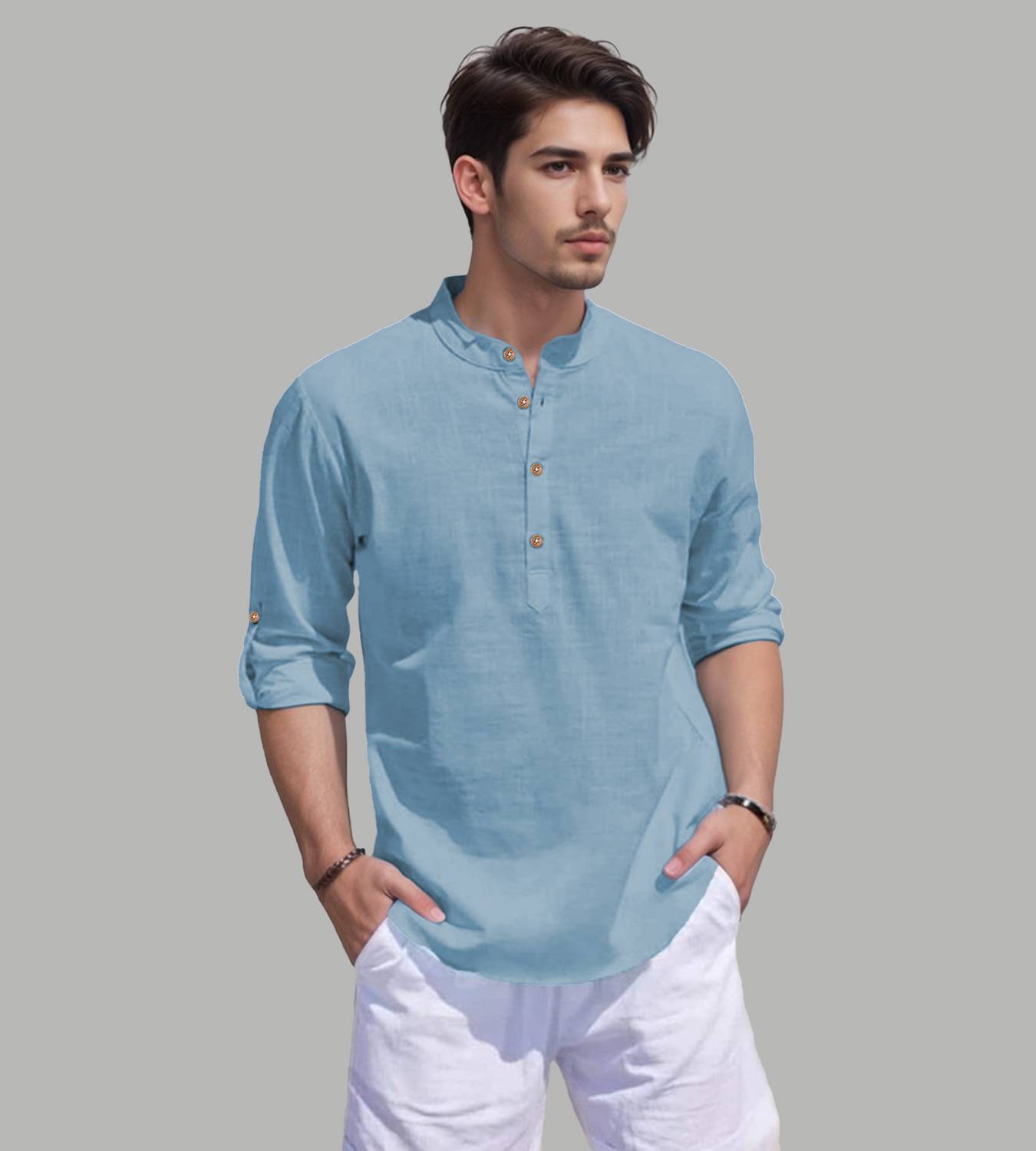 DiAsh Men Solid Straight Kurta