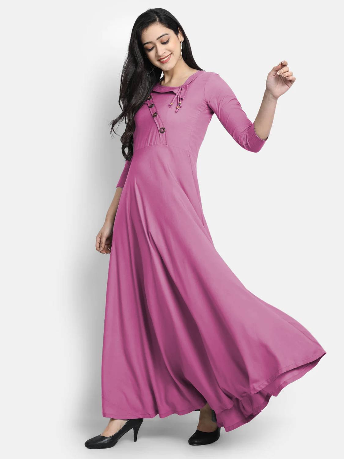 looknchoice Women Solid Anarkali Kurta - Image 3