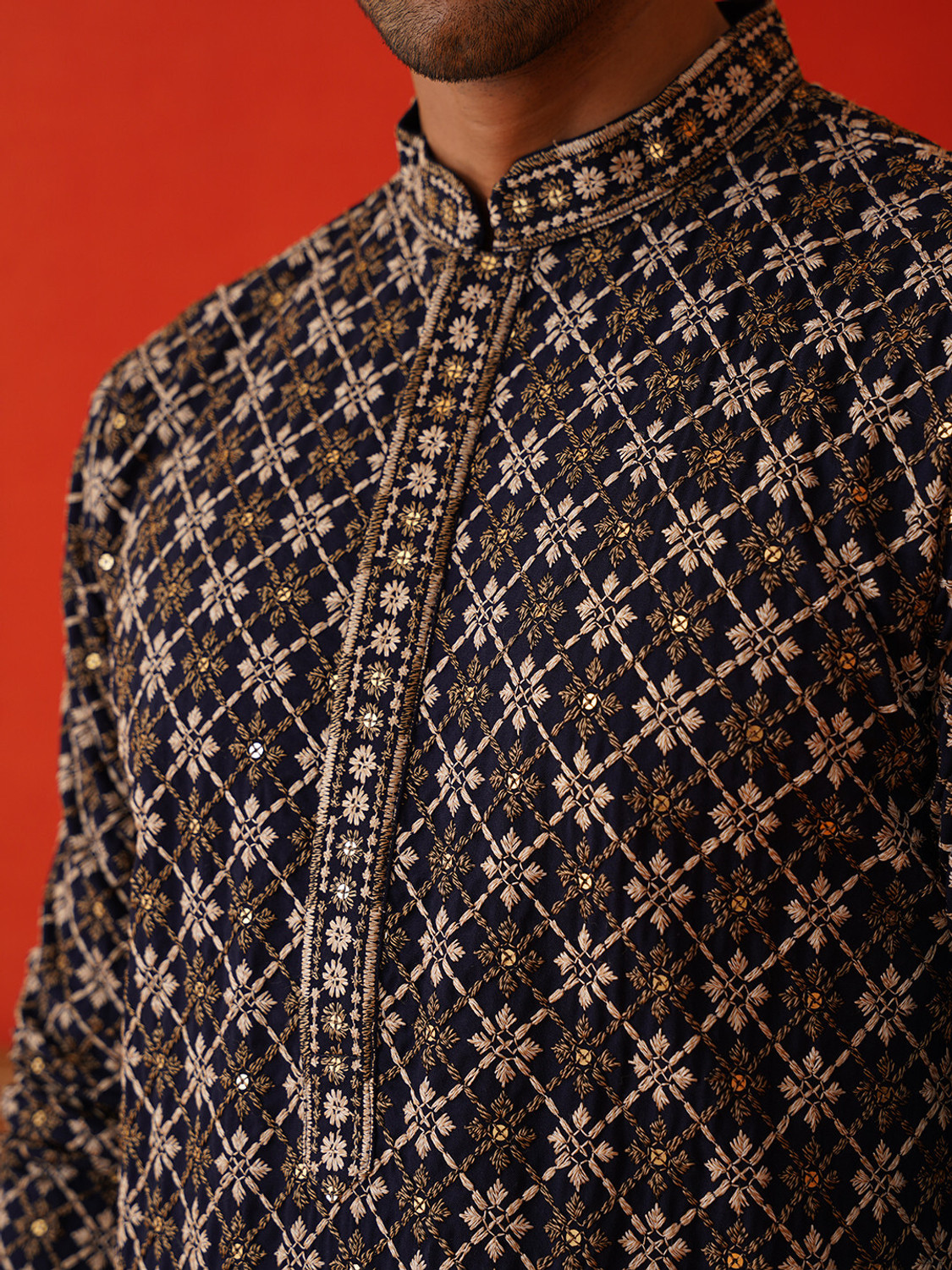 Image of Jompers Men Embroidered Straight Kurta