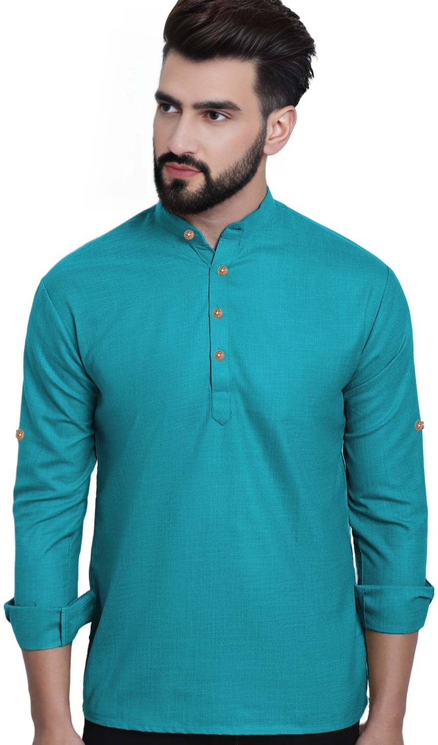 Navkanj Men Solid Casual Blue Shirt