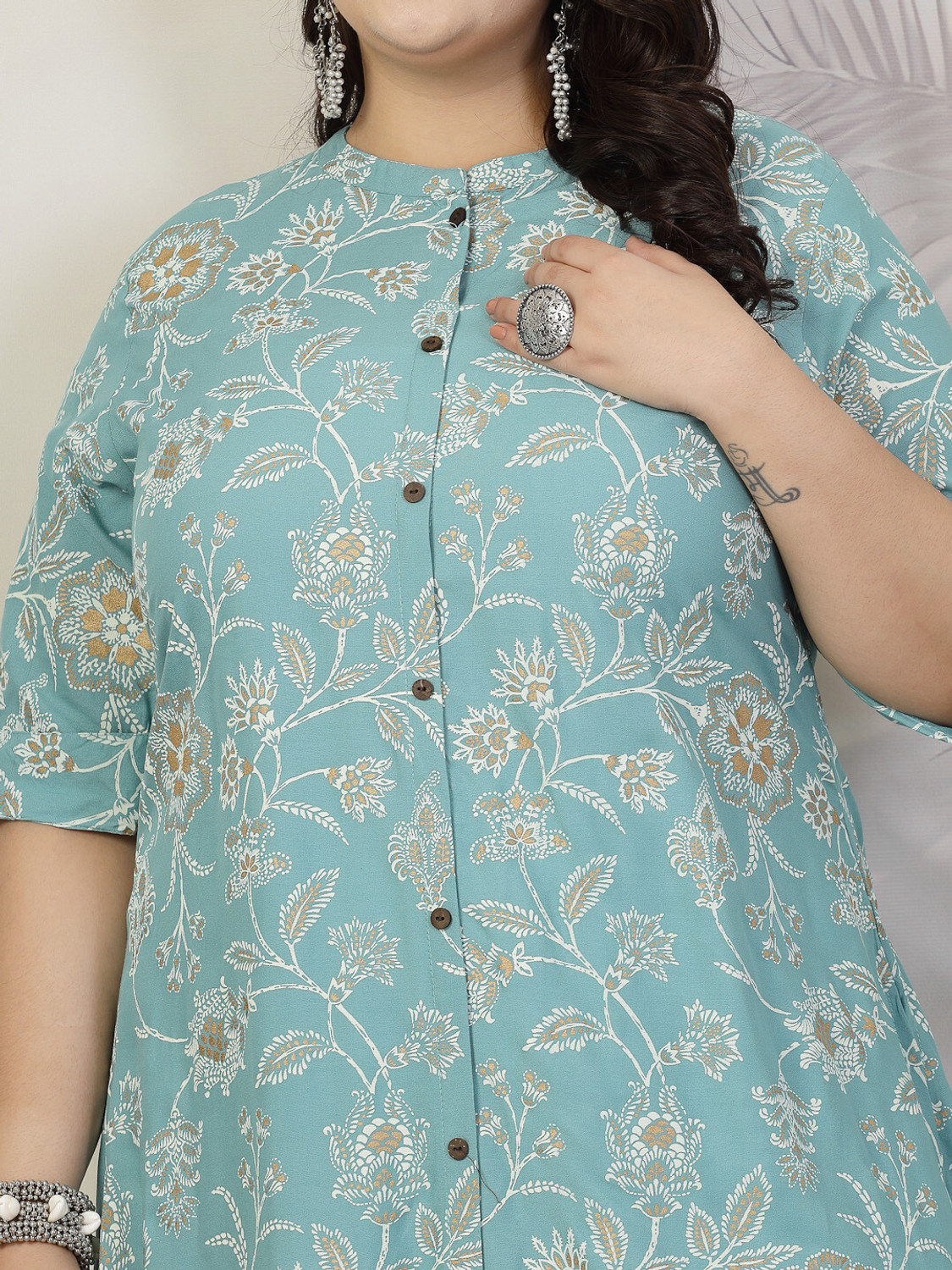 Image of Little More By Stylum Women Floral Print A-line Kurta
