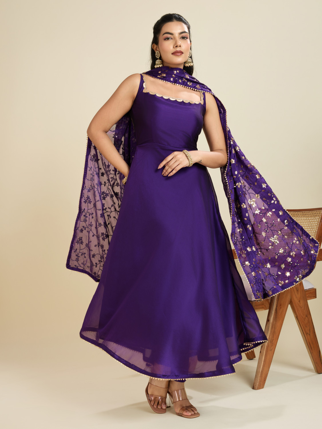 Image of UFB Women Solid Flared Kurta
