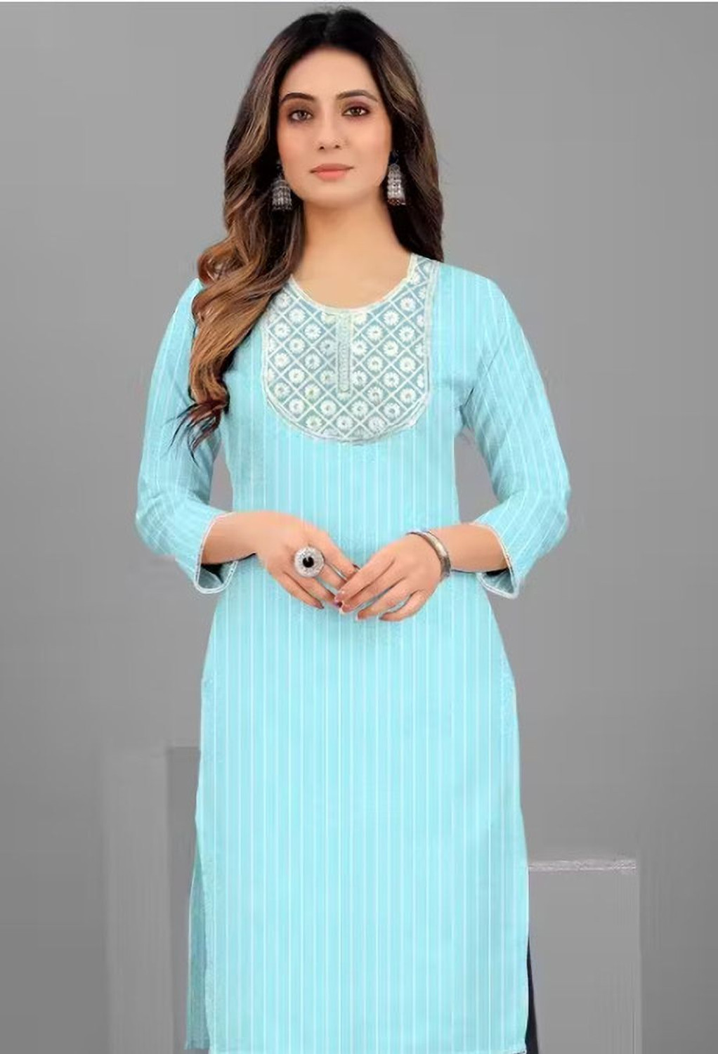 Image of GS Attire Women Printed Straight Kurta