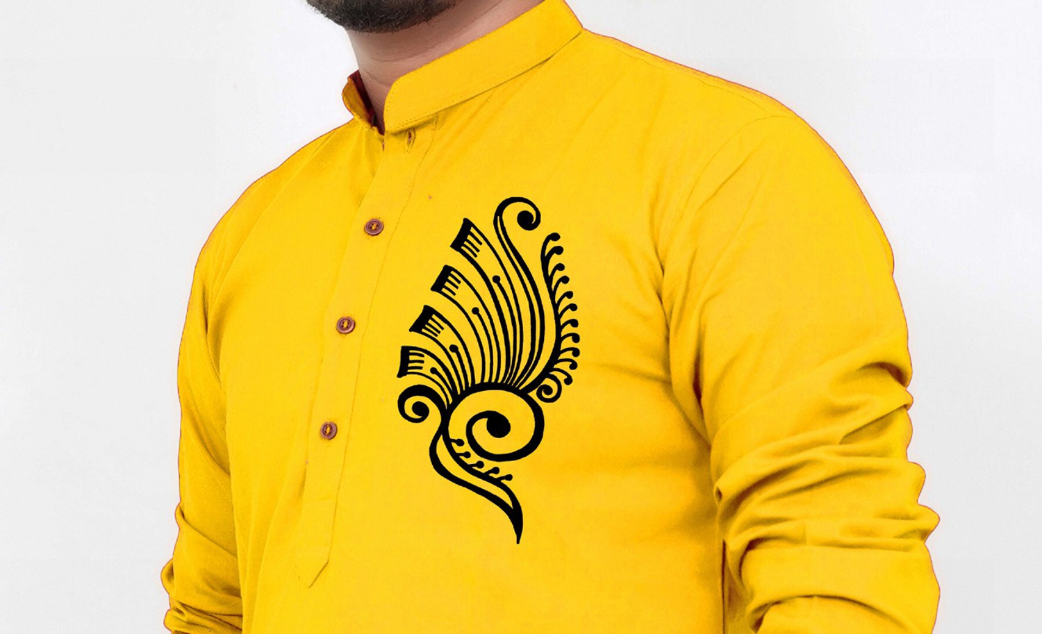 Image of Rainbow Cloths Men Printed Straight Kurta