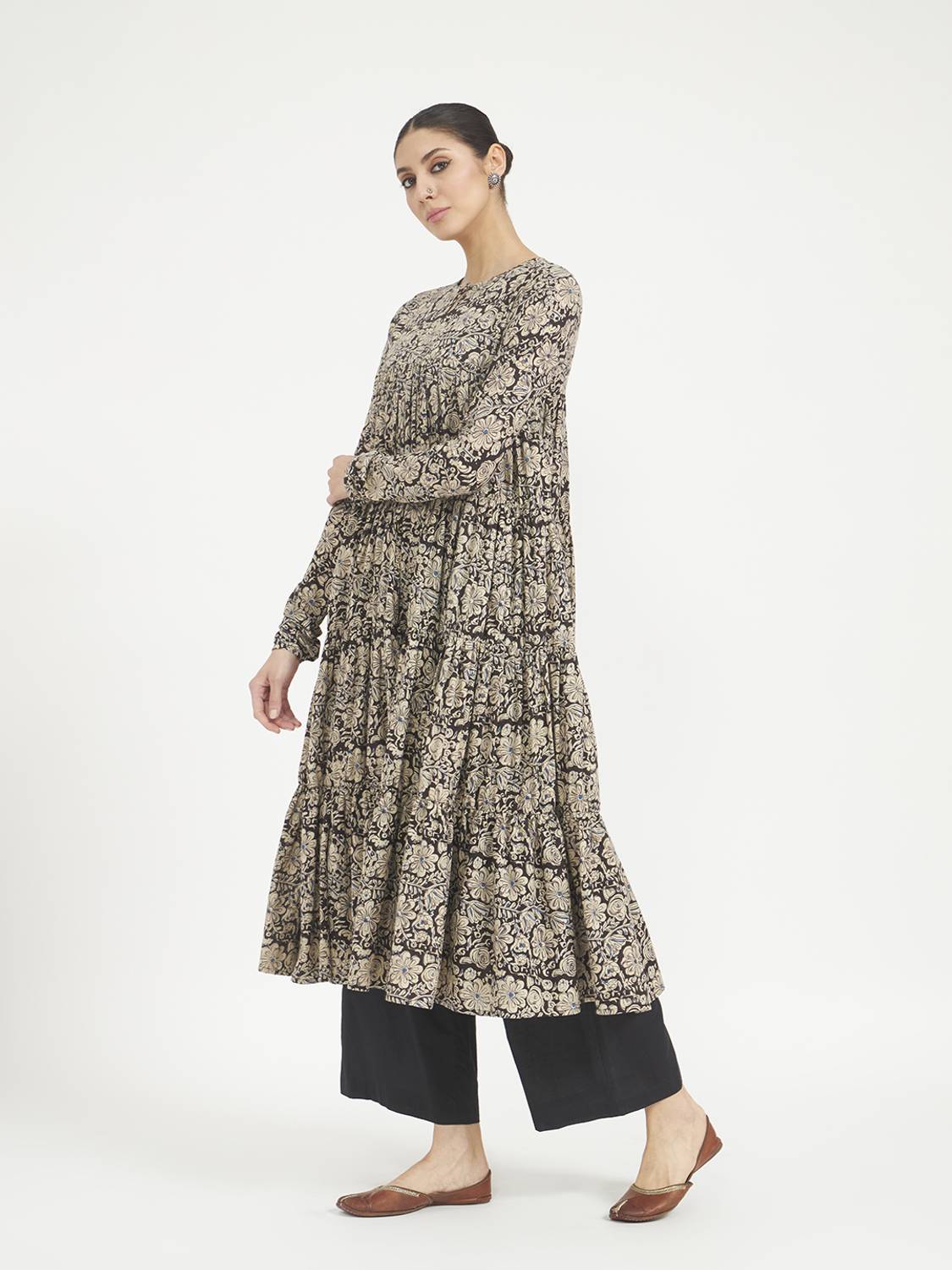 FIORRA Women Black Paisley Anarkali Kurta - Image 2