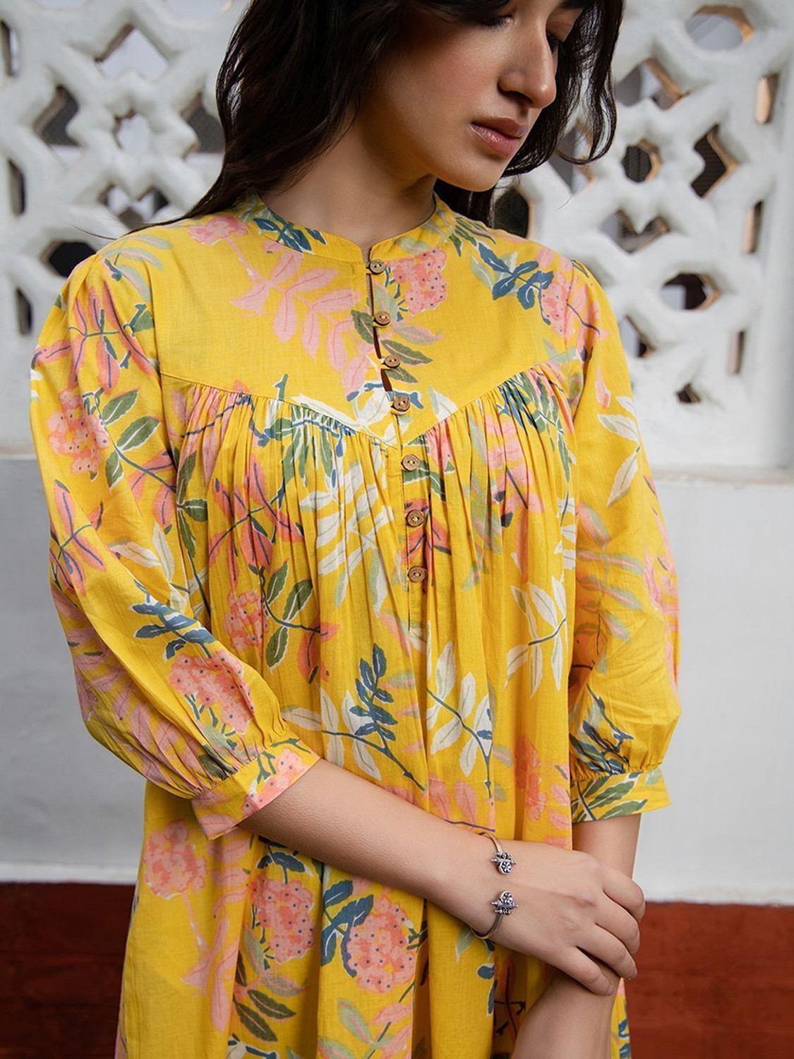 Image of Janasya Women Printed Flared Kurta