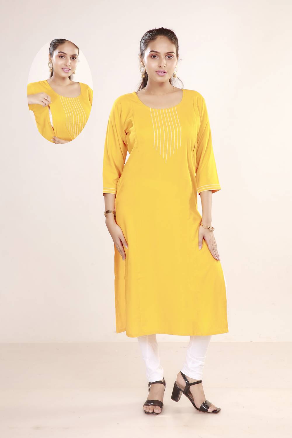 MAHEE TRENDZ Women Chikan Embroidery, Self Design Cotton Rayon St