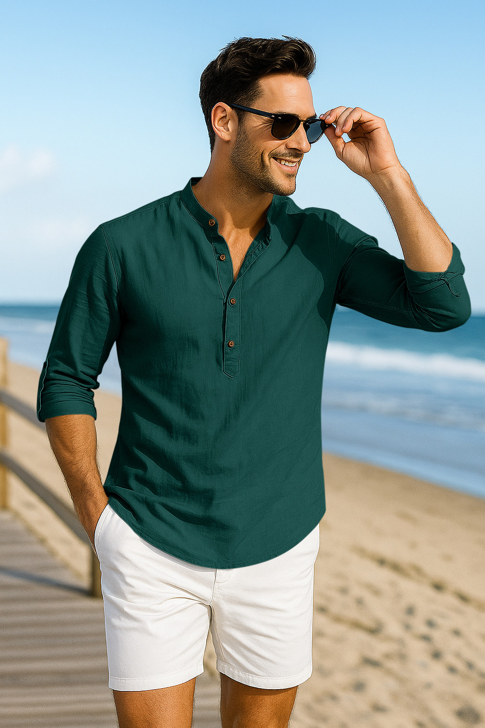 Image of zbio Men Solid Straight Kurta
